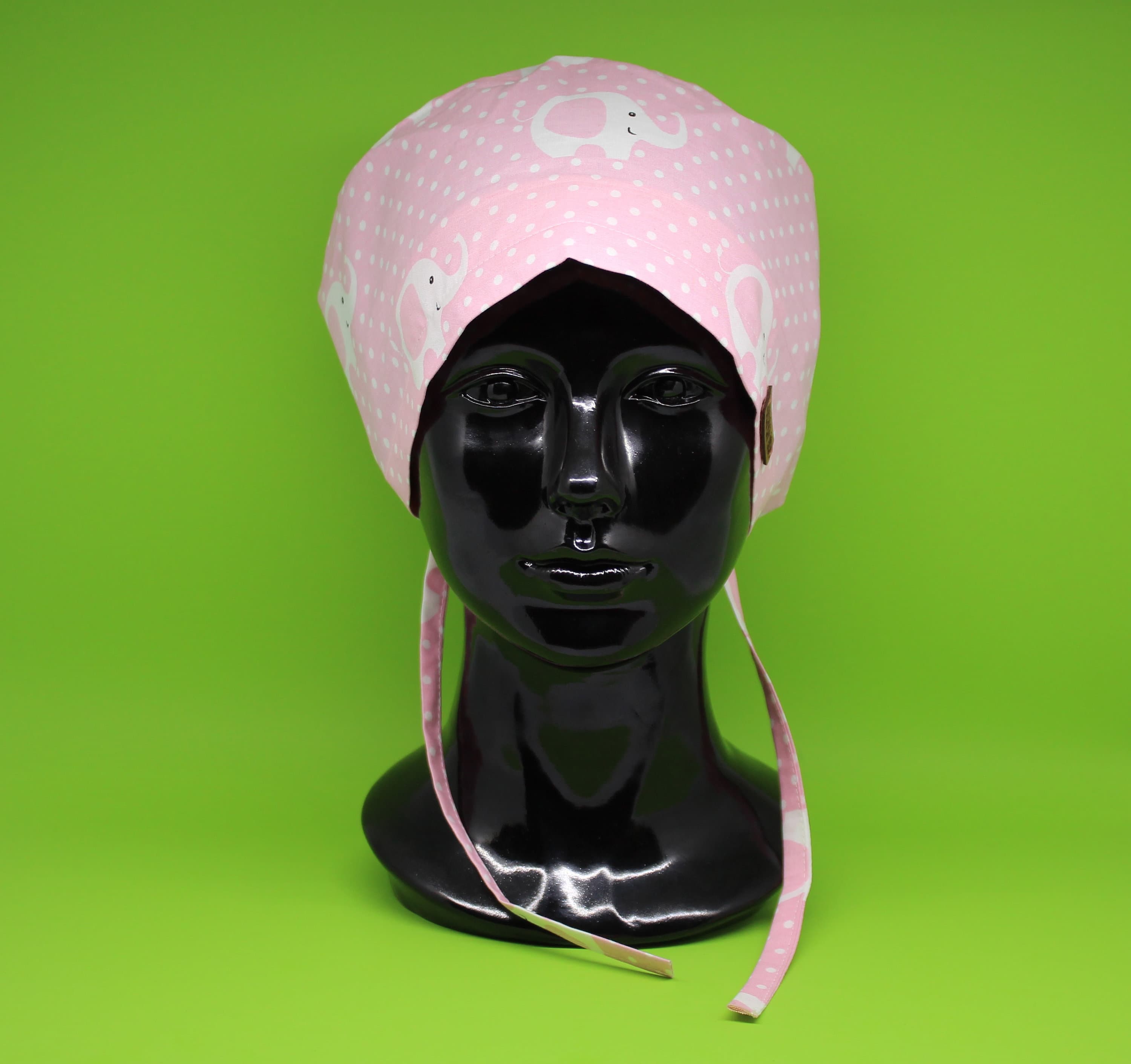 Scrub Nurse Hat, Pink Elephant Polka Dot Surgical Cap, Scrub Hats For Women, Euro Medical Caps, Nurse Scrub Tech Hat, Surgery Loven,HAT109 - image 4