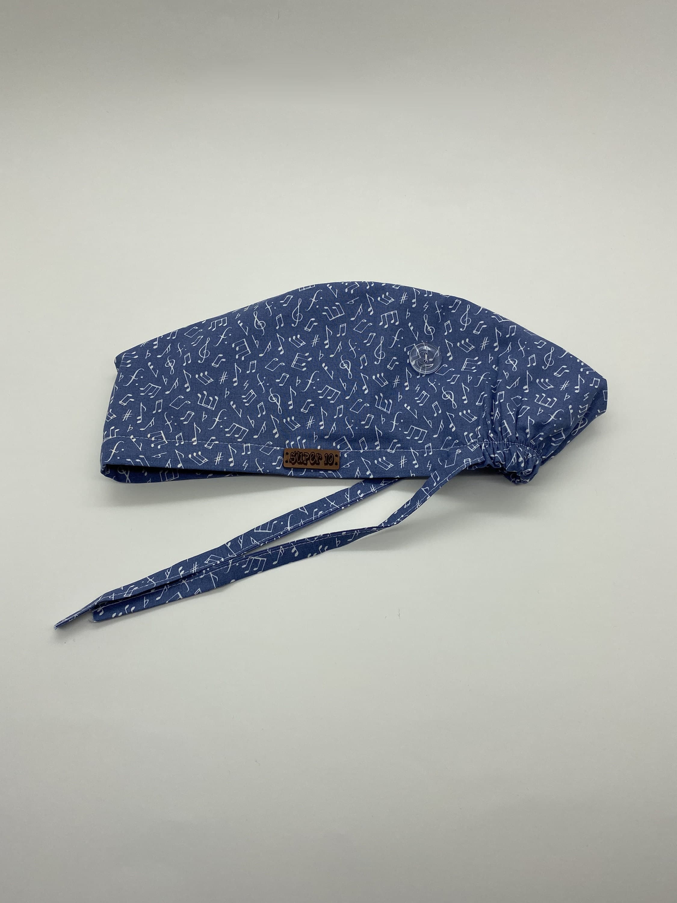 Blue Scrub Cap, Blue Unisex Dentistry Scrub Cap, Cap With Buttons, Musical Surgeon Cap, Scrub Cap Ponytail, Unisex Surgical Cap, HAT184 - image 5