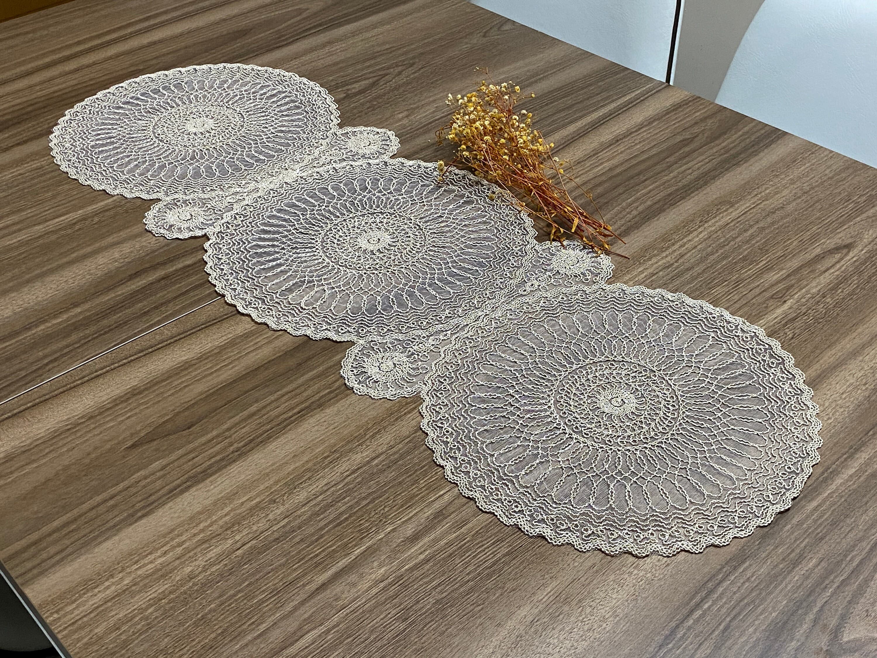 Cappuccino French Lace Table Runner, Vintage Style French Lace Runner For Wedding Table, Table Decoration,Organizations, Lace Runner