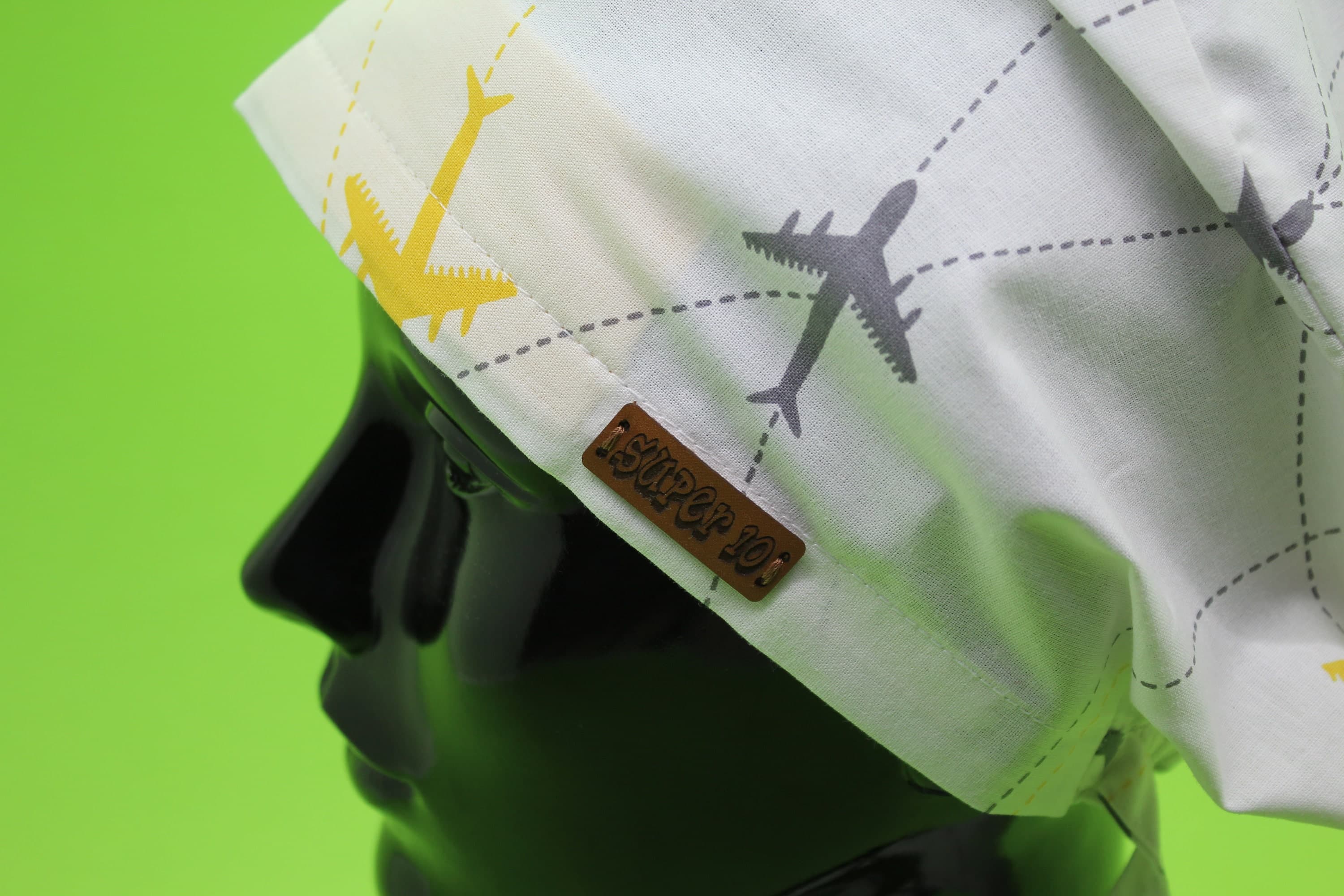 Aeroplane Surgical Scrub Cap Hat for Women with Buttons, Airplane Scrub Cap,Womens Euro Scrub, Doctor Surgical Cap, HAT141 - image 4