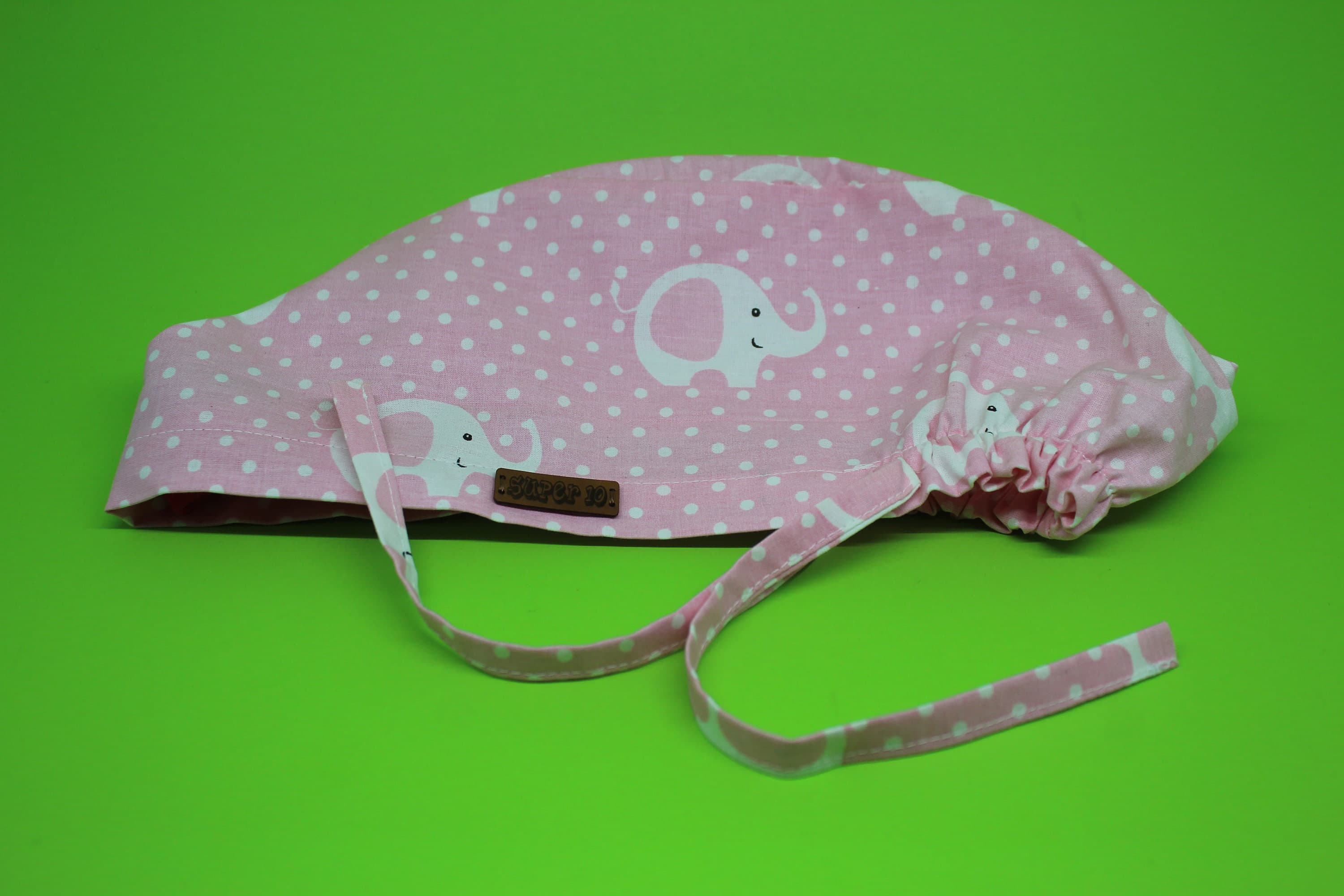 Scrub Nurse Hat, Pink Elephant Polka Dot Surgical Cap, Scrub Hats For Women, Euro Medical Caps, Nurse Scrub Tech Hat, Surgery Loven,HAT109 - image 5