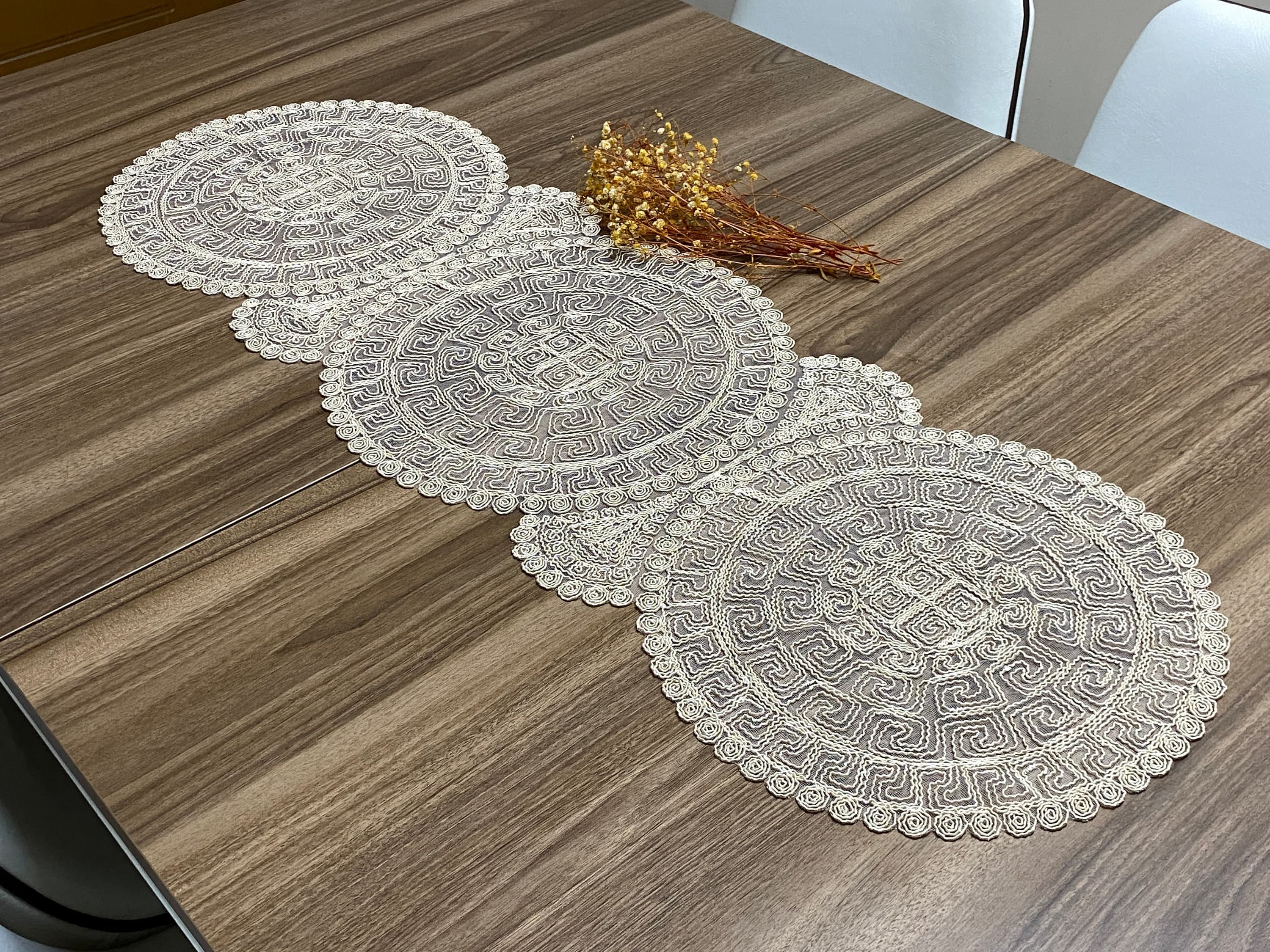 Gold French Lace Table Runner, Vintage Style French Lace Runner For Wedding Table, Table Decoration,Organizations, Lace Runner, LC167
