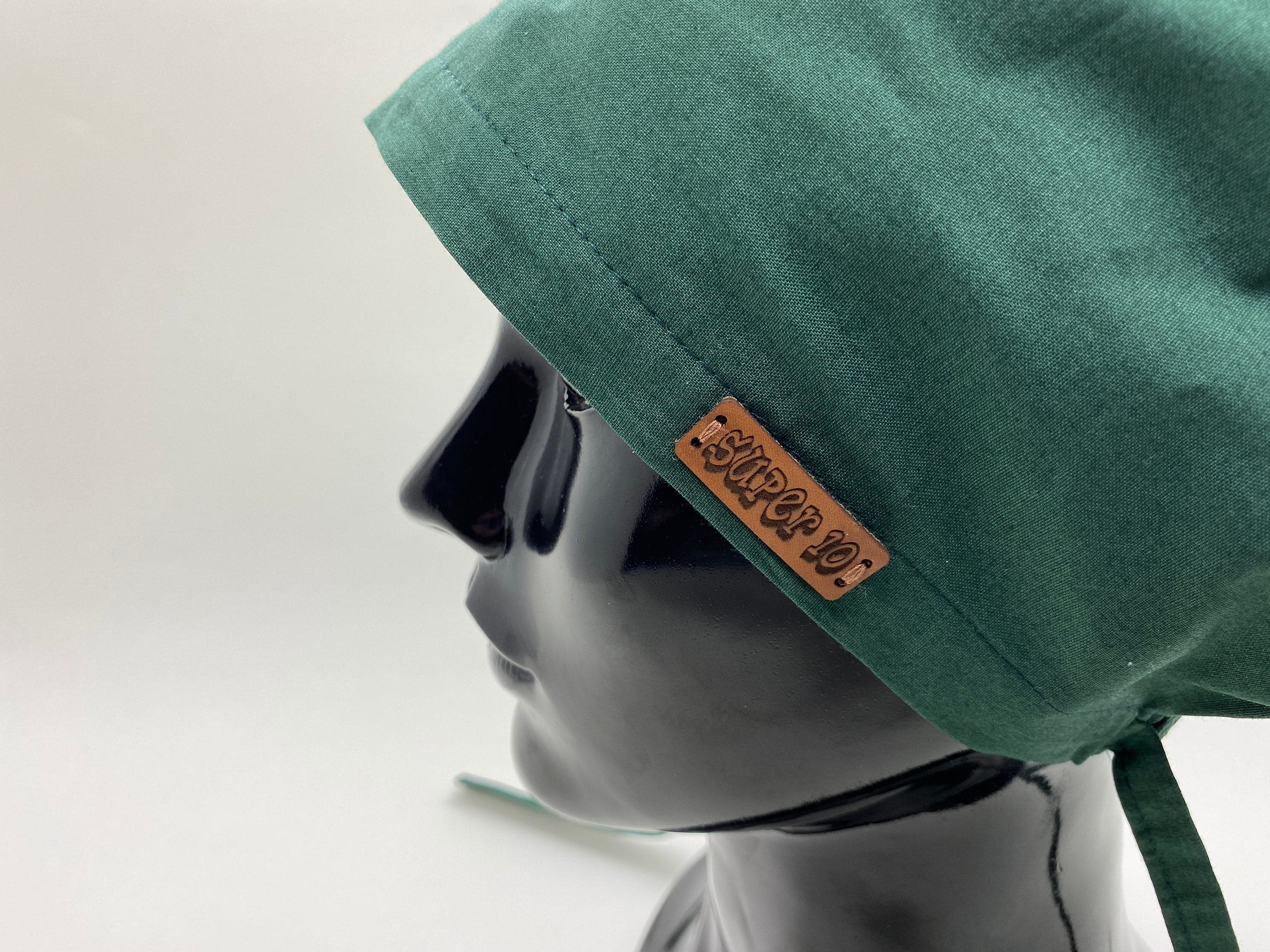 Green Dentist Surgical Scrub Cap Hat with Buttons, Tooth Print Surgical Scrub Cap Hat , Scrub Cap, Ponytail Scrub Hat, Nurses Hat, HAT214 - image 5