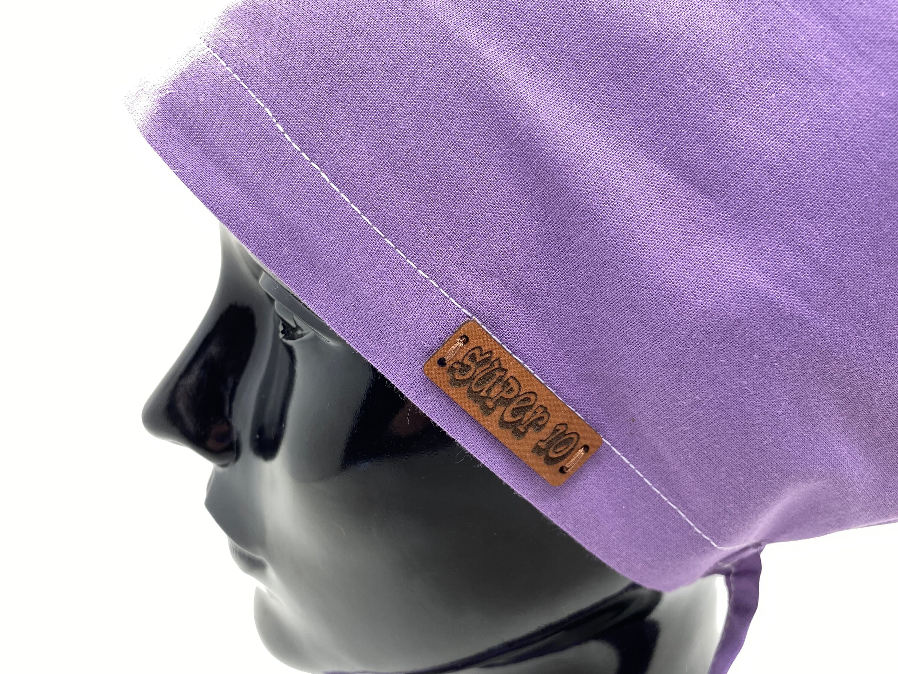 Scrub Cap, Purple Surgical Scrub Cap with Ear Saver Buttons, Chemo Caps Unisex,Medical Bonnet, Chemo Cap, Surgical Cap Women,      HAT190
