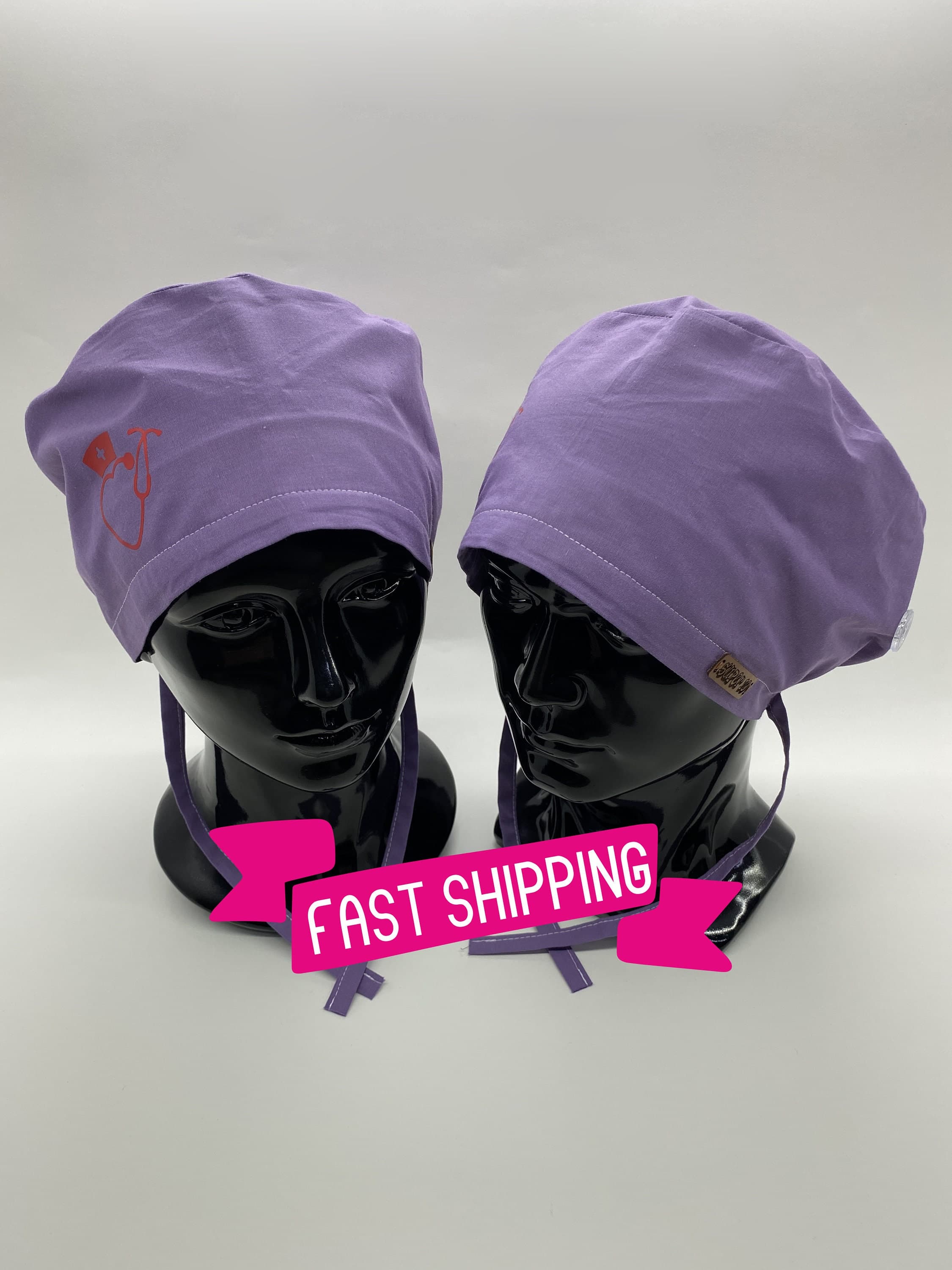 Scrub Cap, Elastic Scrub Cap, Lilac Scrub Cap, Scrub Hat, Scrub Cap, Womens Scrub Cap, Scrub Hat Pattern, Scrub Cap, Chef Hat, HAT204 - image 3