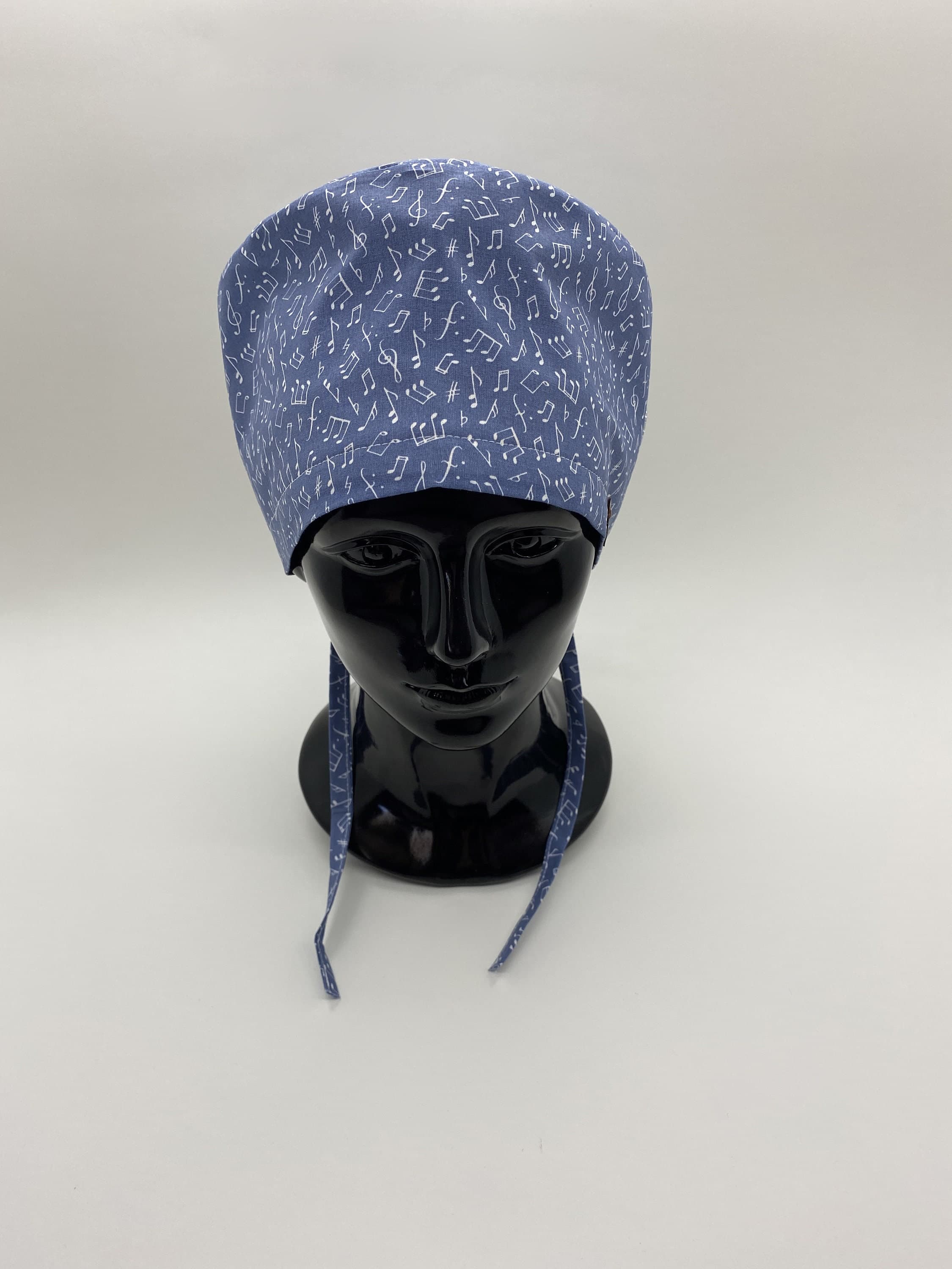 Blue Scrub Cap, Blue Unisex Dentistry Scrub Cap, Cap With Buttons, Musical Surgeon Cap, Scrub Cap Ponytail, Unisex Surgical Cap, HAT184 - image 4