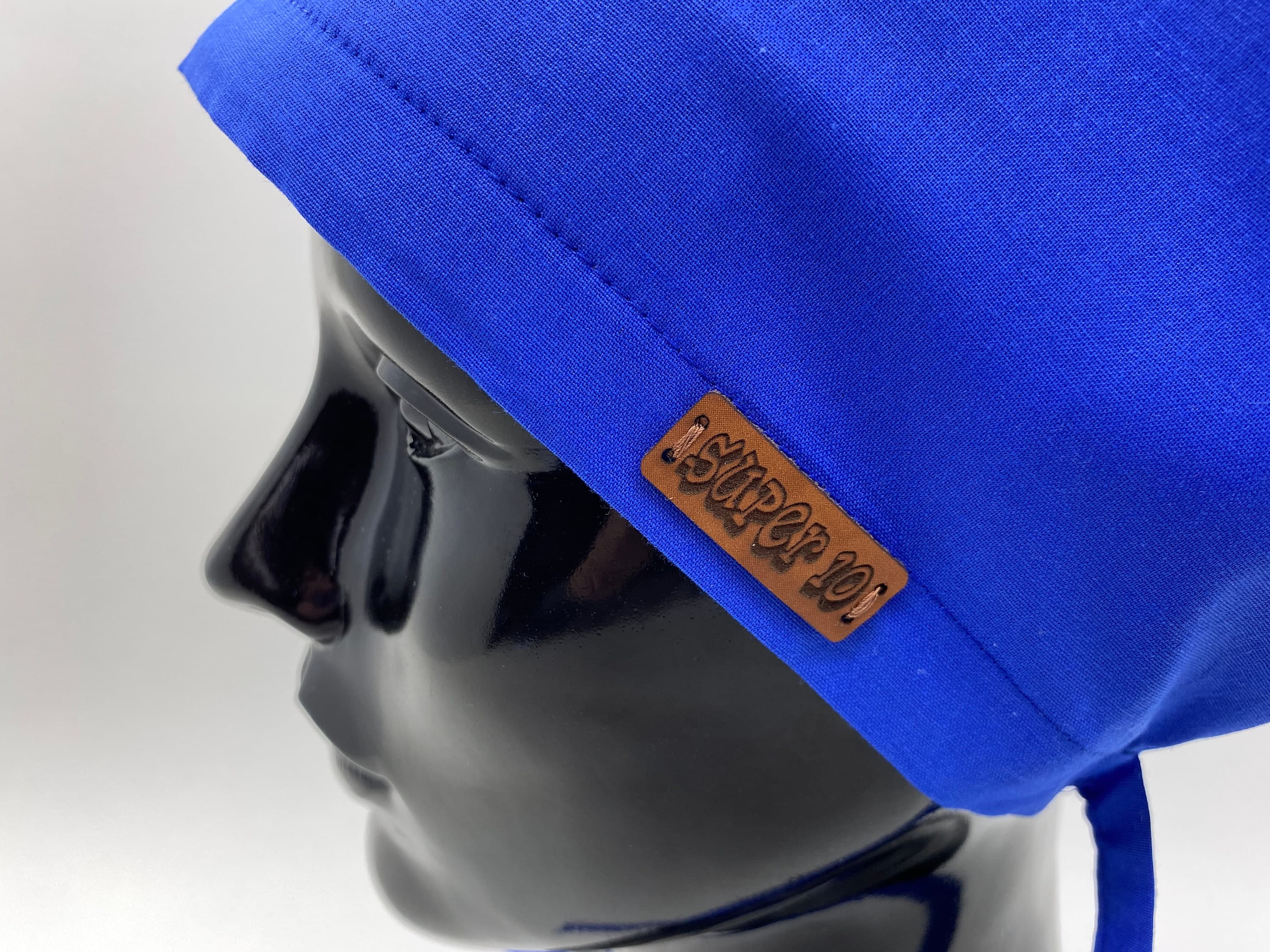 Blue Scrub Cap, Skull Blue Cap, Vet Cap, Nursing Cap, Ear Saver Cap, Ponytail Cap, Scrub Cap Sewing, Solid Surgical Cap, HAT189 - image 4