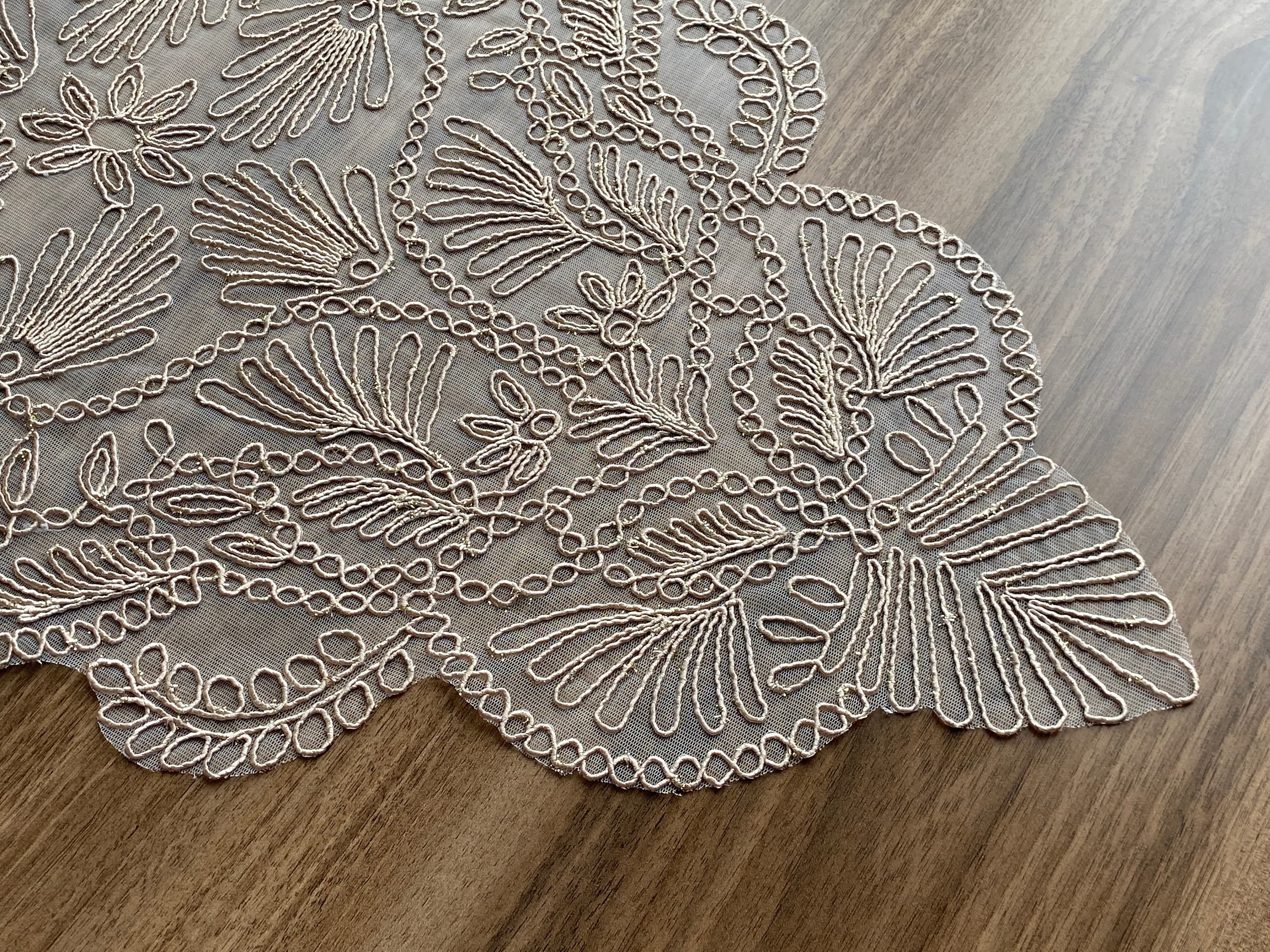 Cappuccino French Lace Table Runner, Delicate French Lace Table Runner For Wedding Table, Table Decoration, Organizations, Weddings, LC208 - image 5