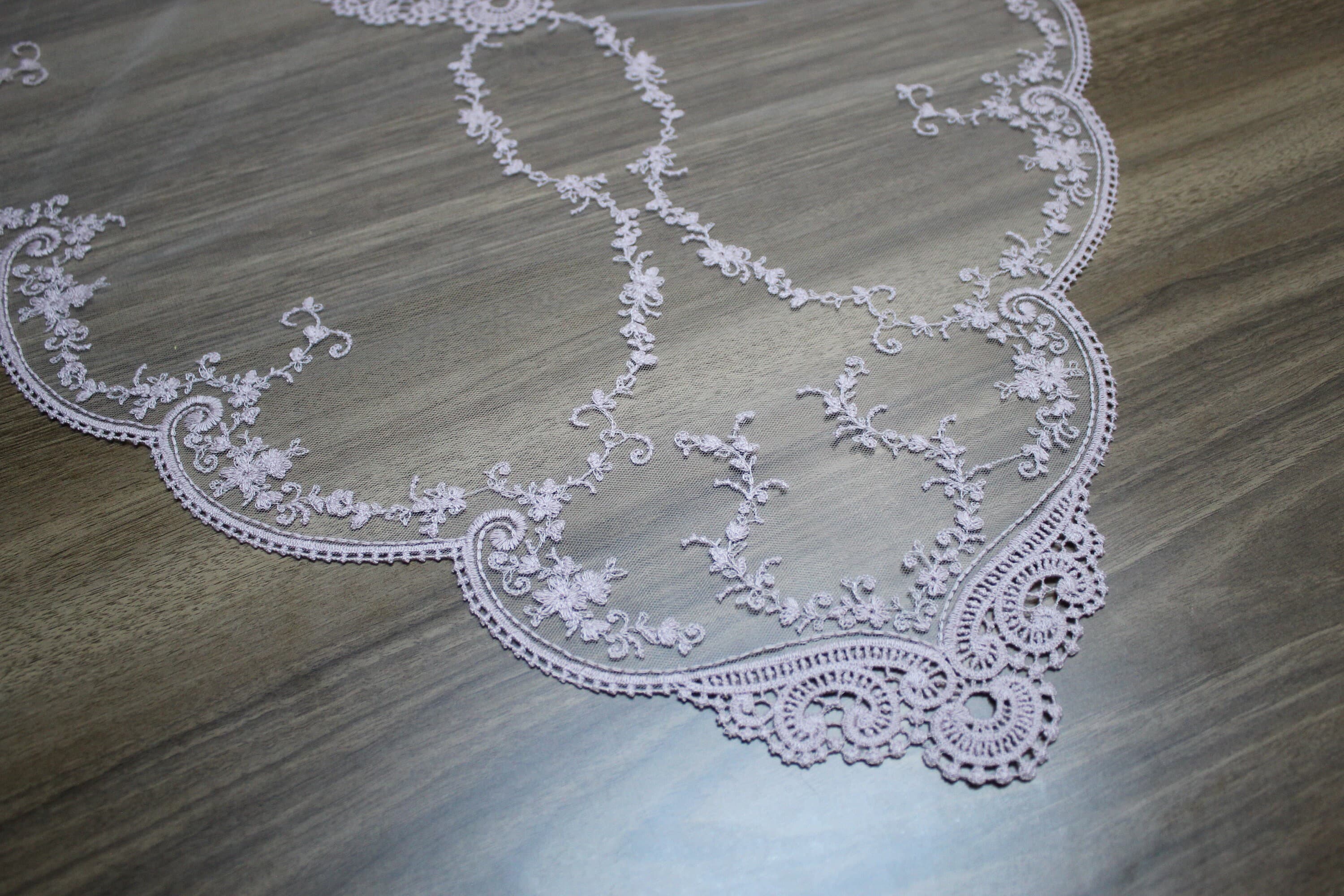 Light Pink French Lace Table Runner, Vintage Style French Tablecloth For Wedding Table, Linen Lace Runner Vintage, French Soft Lace, LC108 - image 5