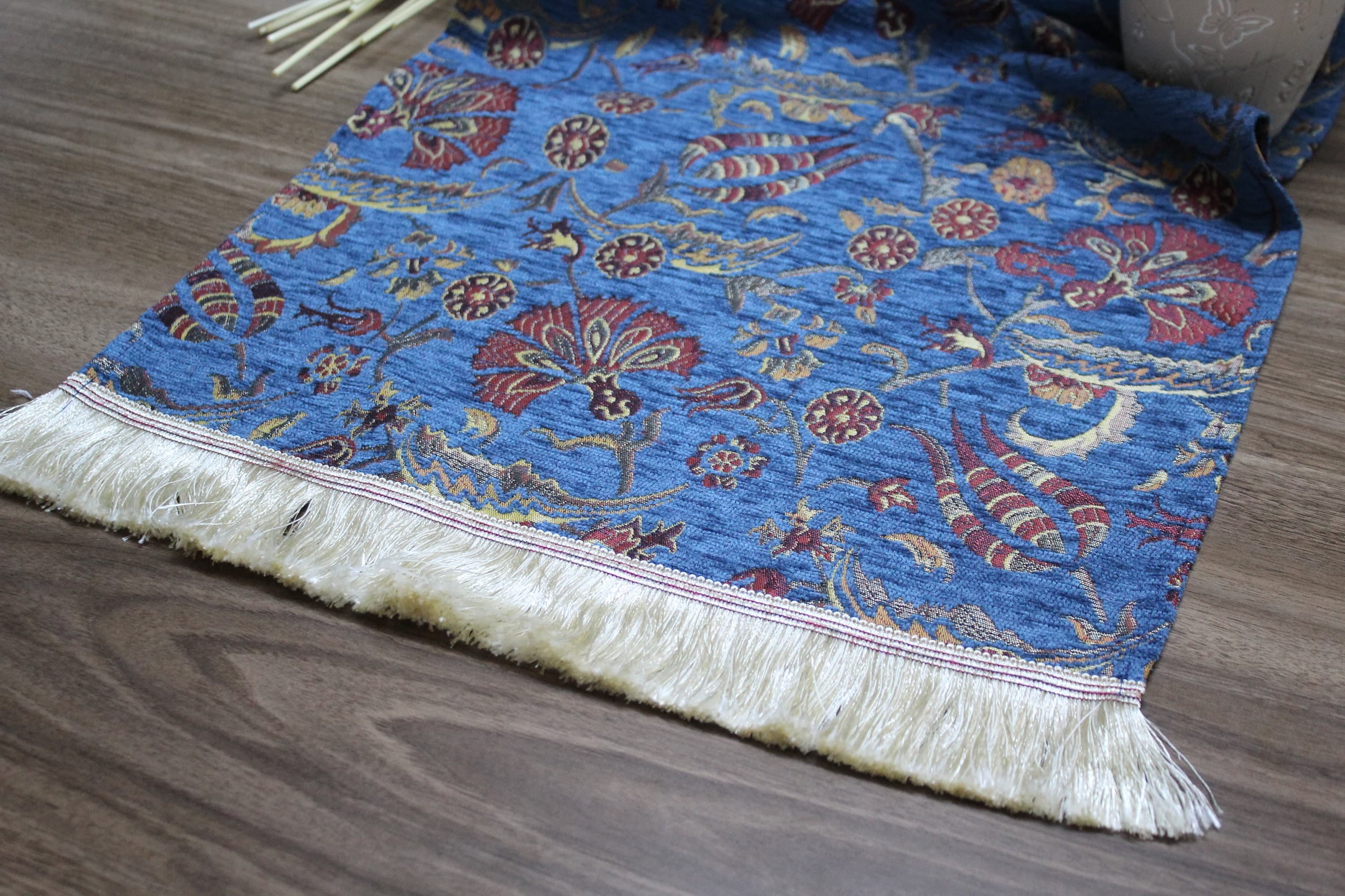 Blue Turkish Table Cloth Runner, Boho Table Runner For Wedding, Home Decor Textile, Ethnic Home Decor, Table Runner Textured, RNR126 - image 5