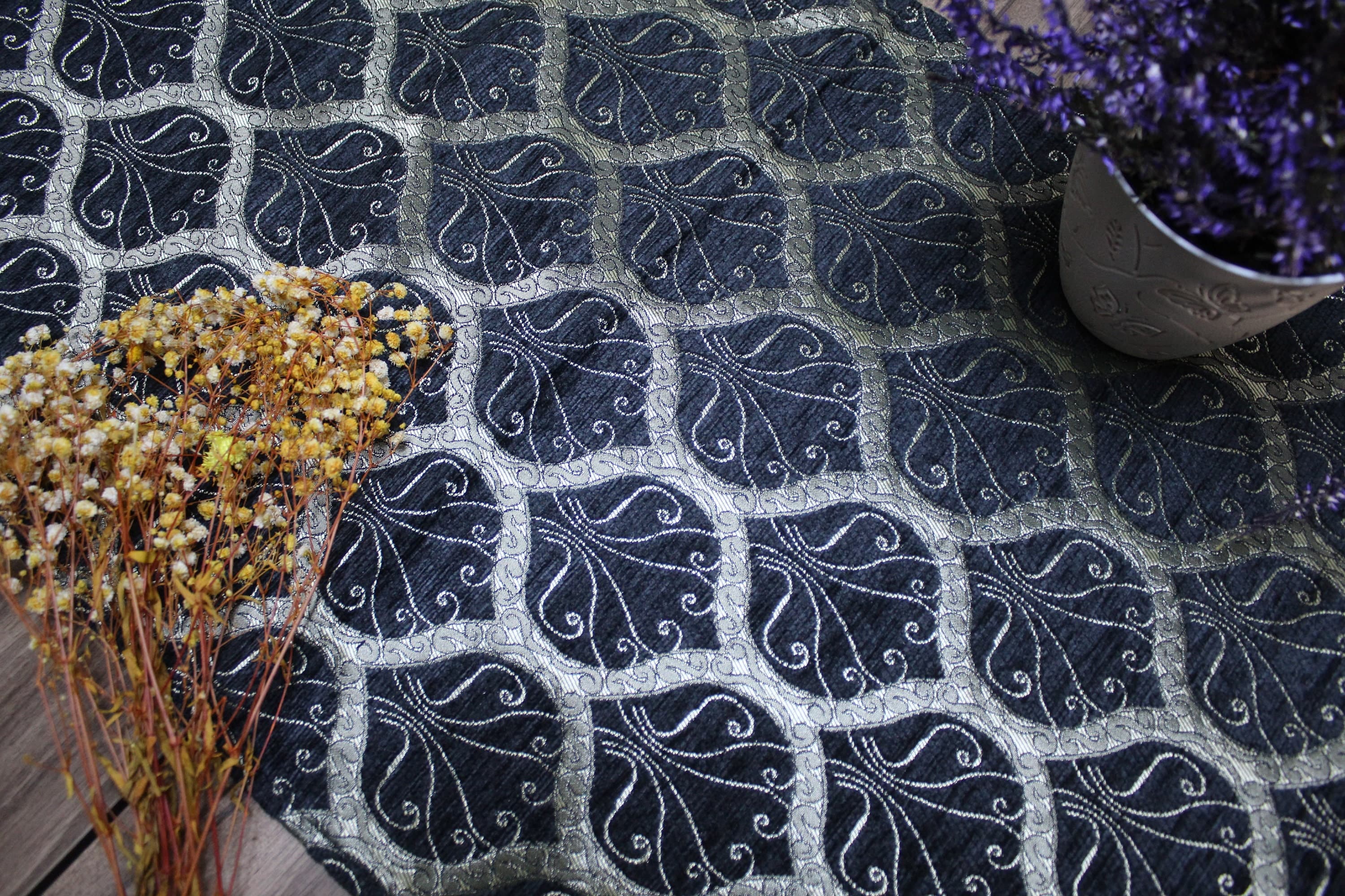Black Turkish Table Cloth Runner, Peacock Tail Design Floral Boho Table Runner For Wedding, Gold Table Cover, Coffee Table Runner, RNR190 - image 3