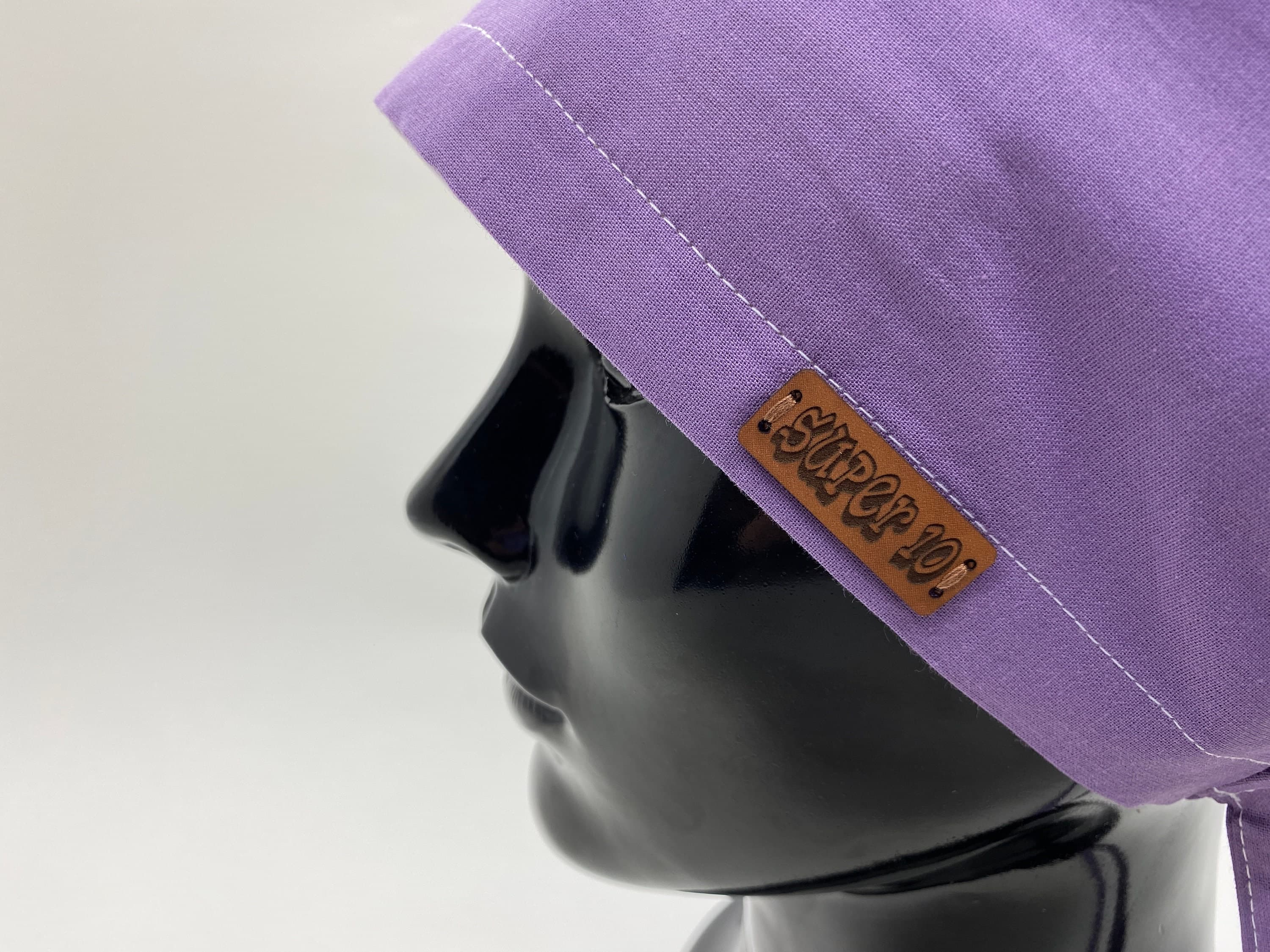 Lilac Dentist Surgical Scrub Cap Hat with Buttons, Angel Tooth Print Surgical Scrub Cap Hat Lilac, Unisex Dentistry Scrub Cap, HAT210 - image 5