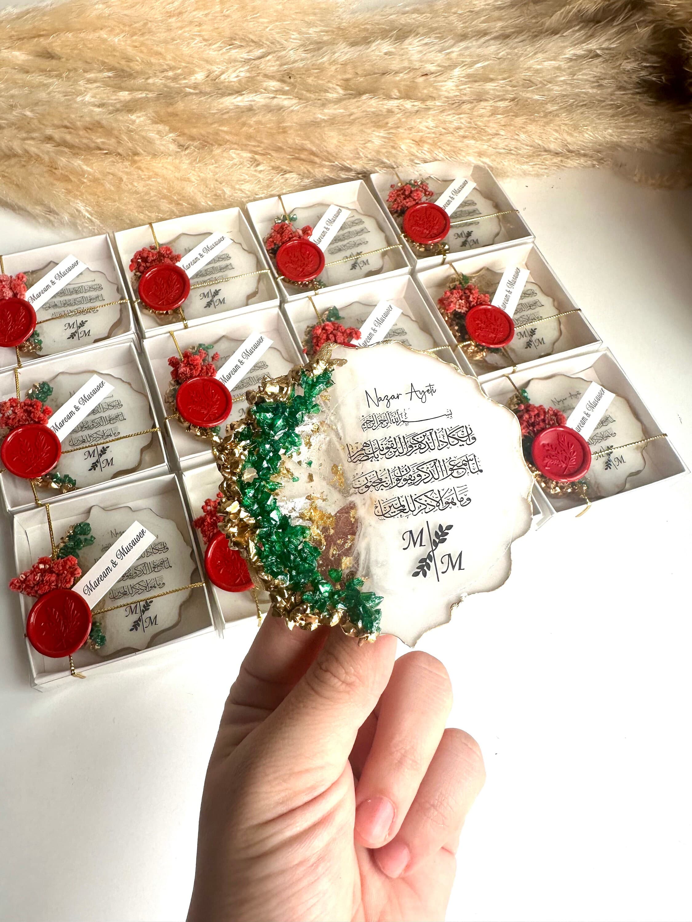 Personalized Wedding Favor Magnet: Epoxy Resin, Natural Stone, Bulk Bridal Shower Gift - image 3