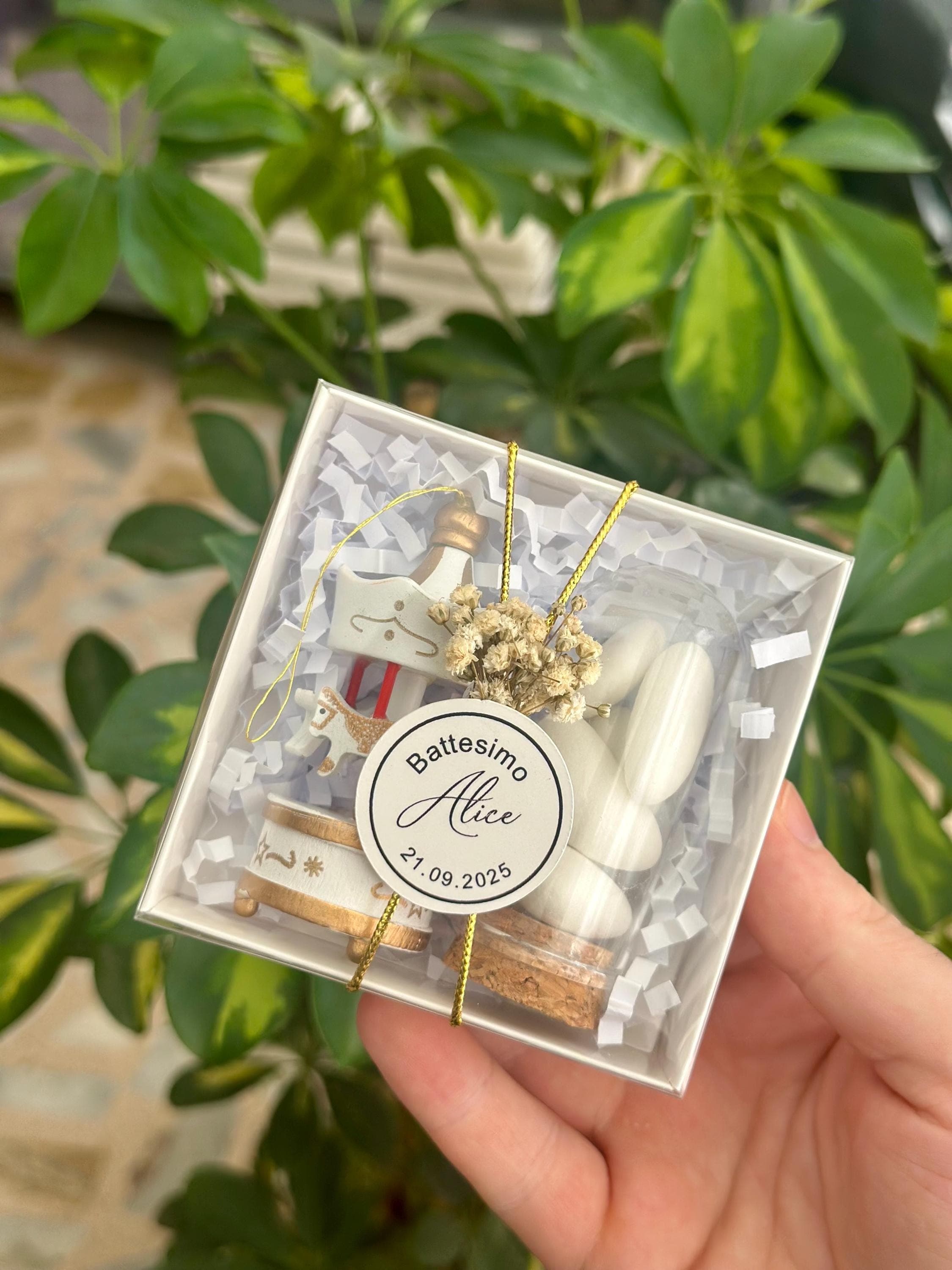 Personalized Carousel Favor Box: Baby Shower, Baptism Favors
