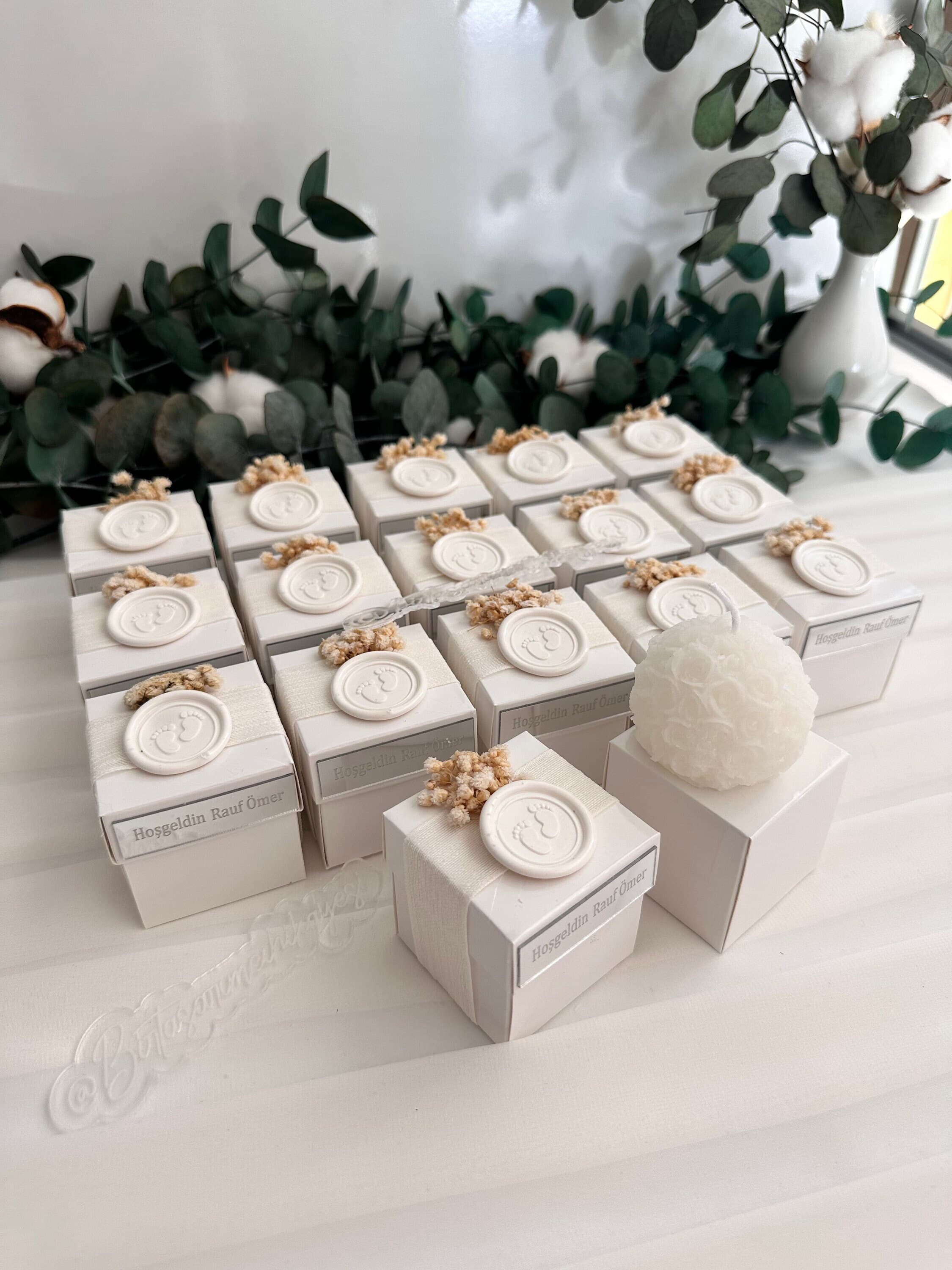 Personalized Globe Candle Favors: Baby Shower, Christening Gift - image 4