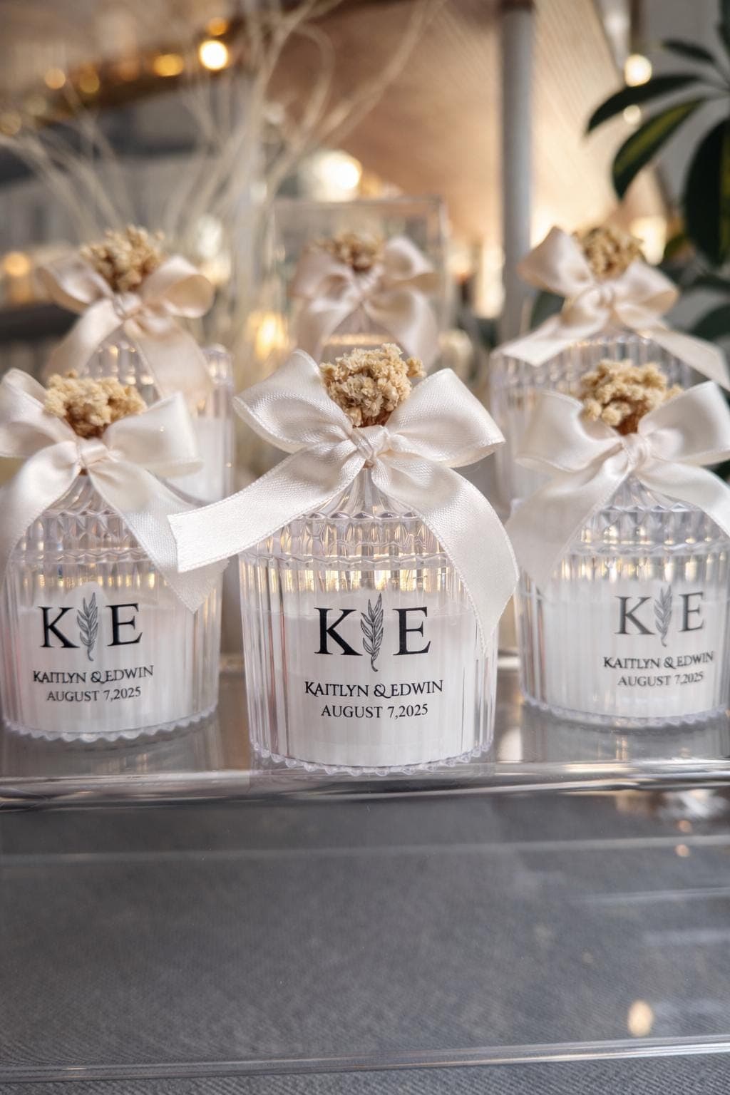 Personalized wedding Candle Favors: Luxury Candle favor, Bridal Shower Gift, Save the Date