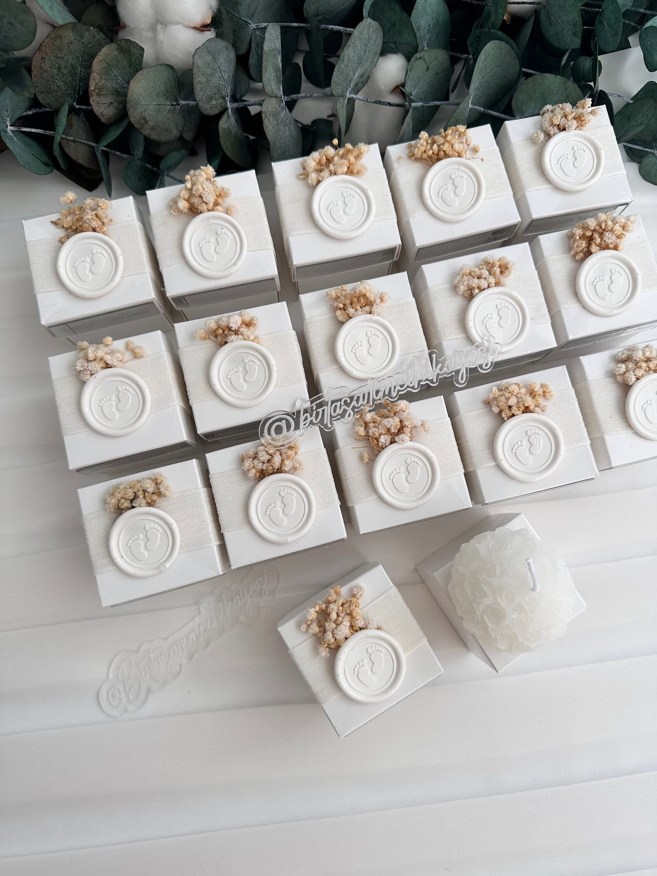 Personalized Globe Candle Favors: Baby Shower, Christening Gift - image 5