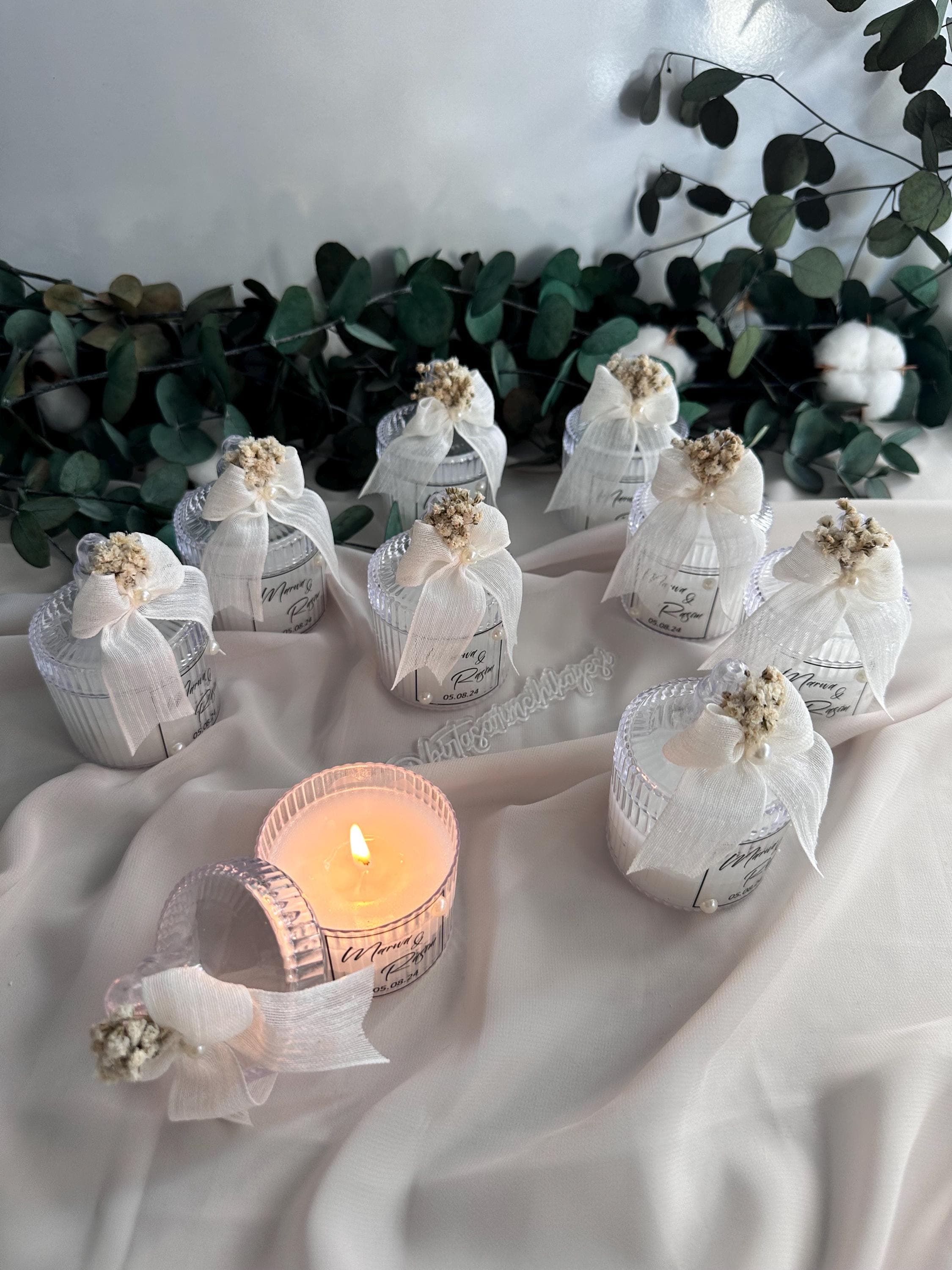 Personalized Wedding Candle: Floral Engagement Gift, Custom Favor - image 4