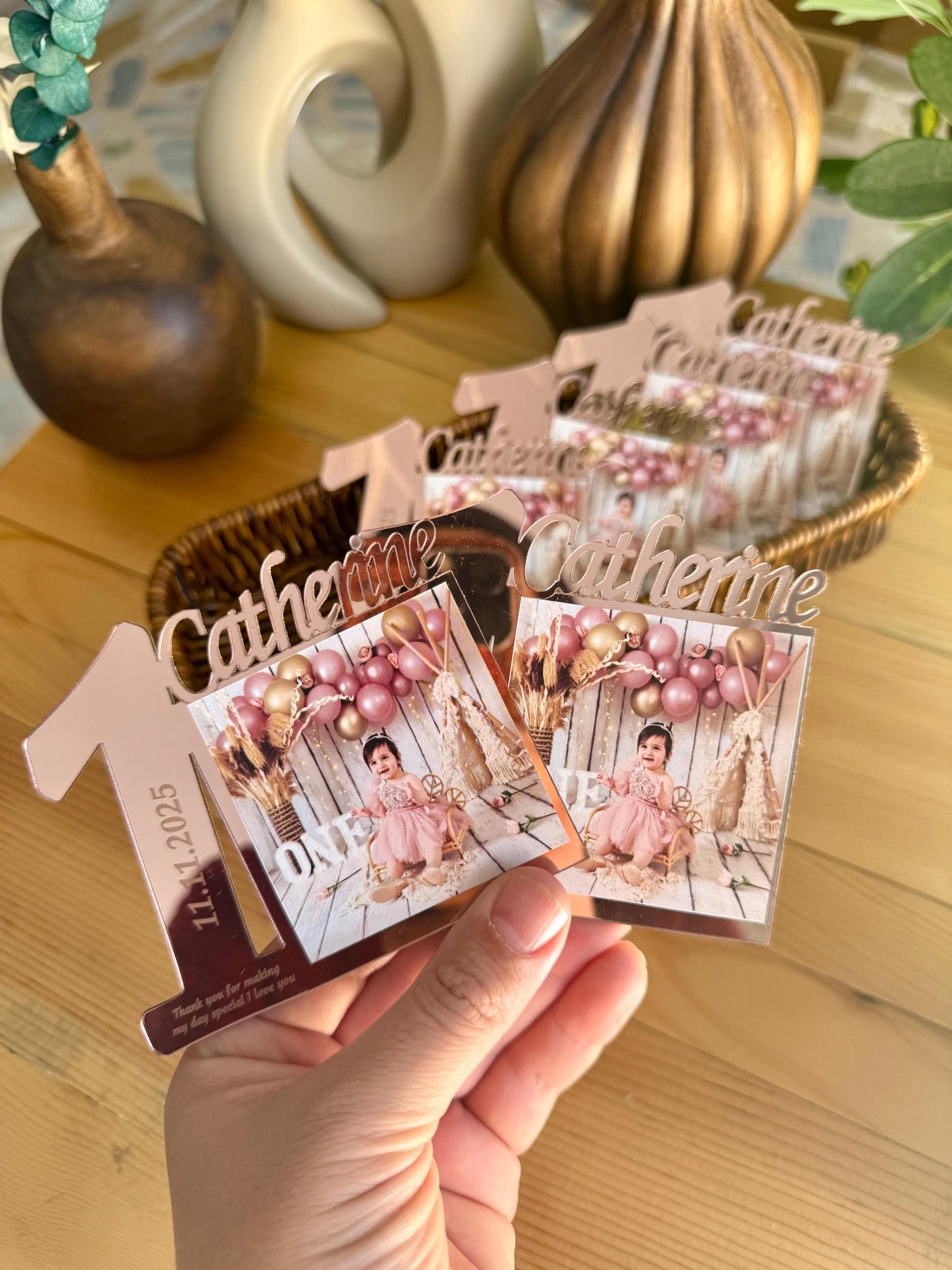 Personalized 1st Birthday Photo Magnet Favors: Keepsake Favors