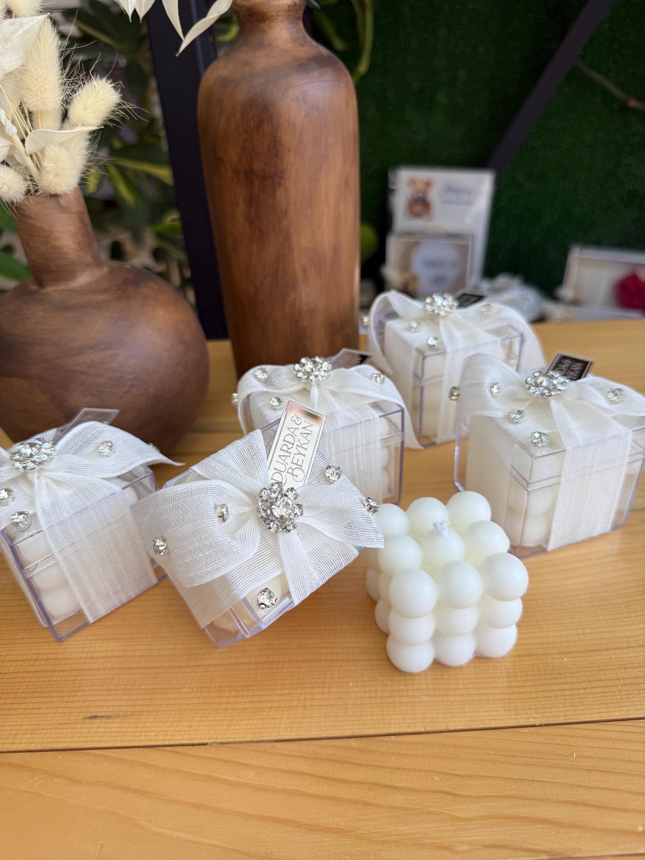 Personalized Bubble Candle Favors: Elegant Wedding, Bridal Shower Favors - image 5