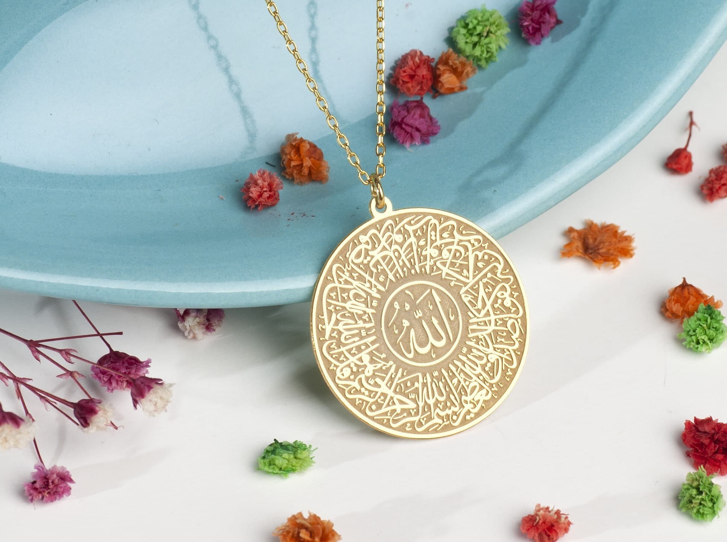 Surah Al-Ikhlas Necklace: 24K Gold Sterling Silver Islamic Jewelry - image 5