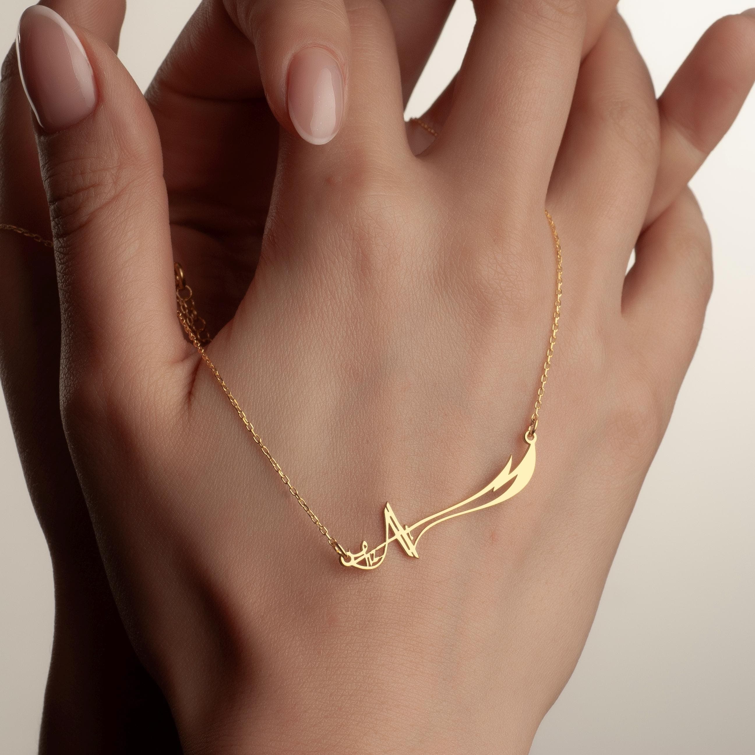Sterling Silver Zulfiqar Necklace: 24K Gold Islamic Sword Pendant