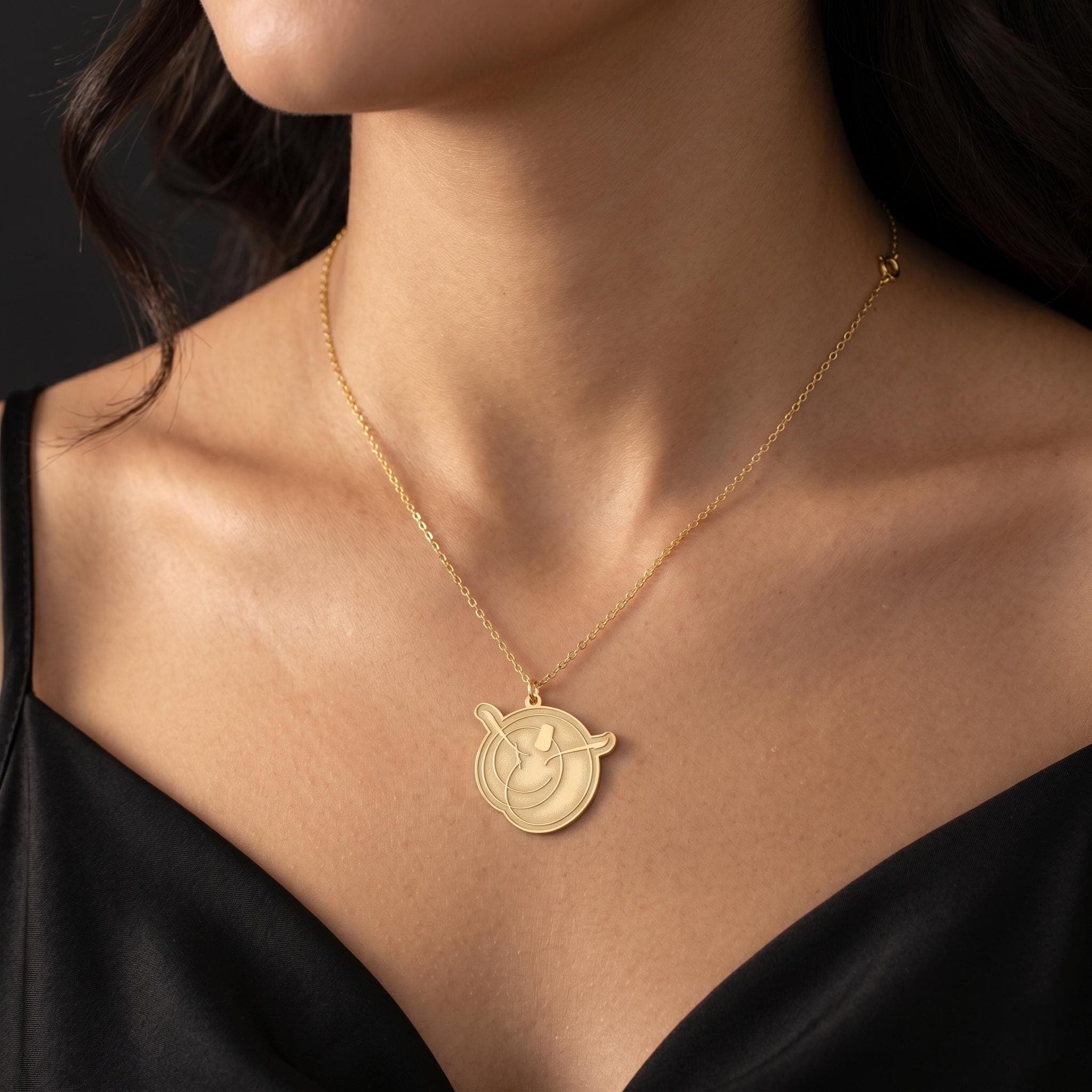 Sufi Dervish Necklace: 24K Gold Plated Mevlana 925 Sterling Silver Jewelry
