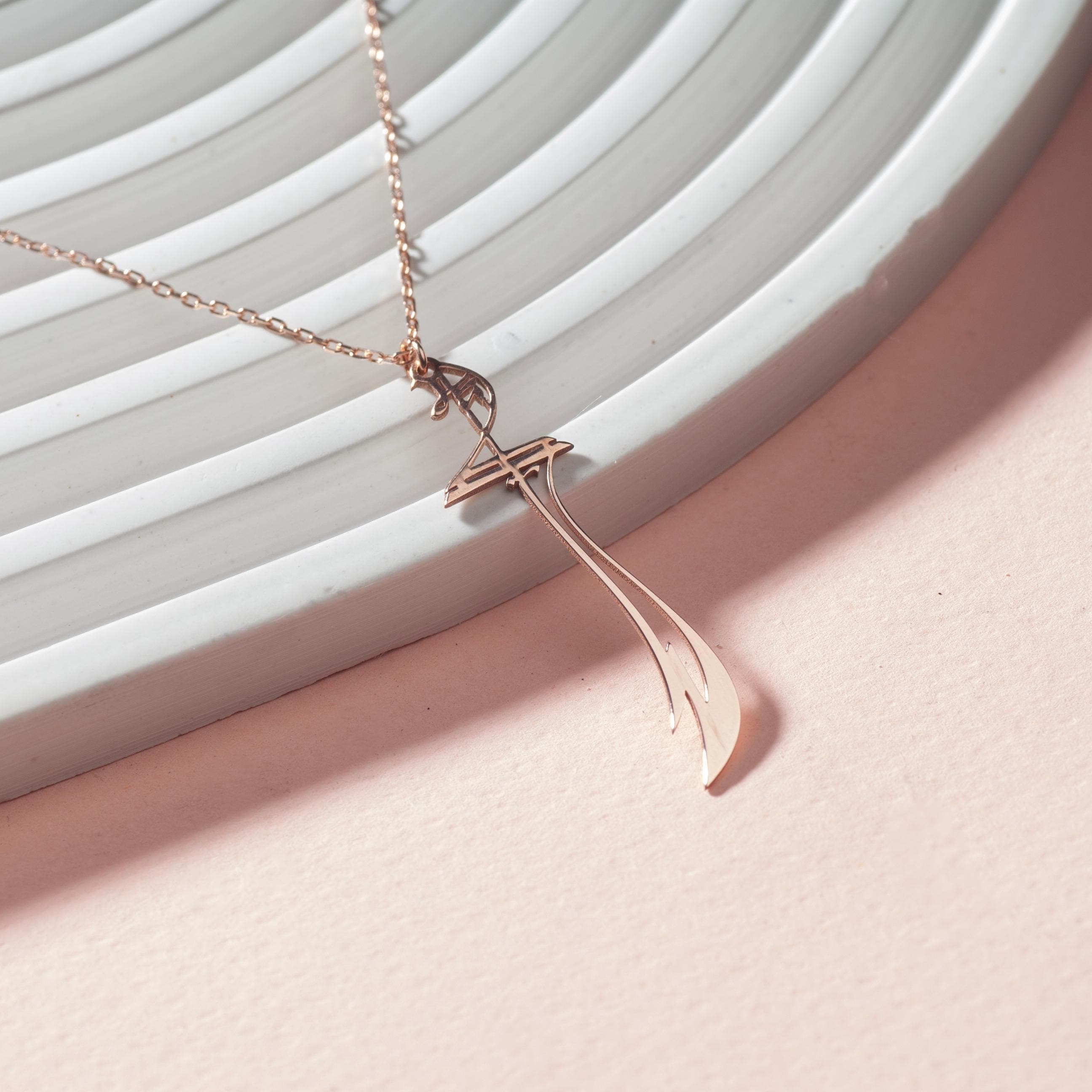 Sterling Silver Zulfiqar Necklace: Gold Plated Handmade Islamic Ali Sword Pendant - image 5