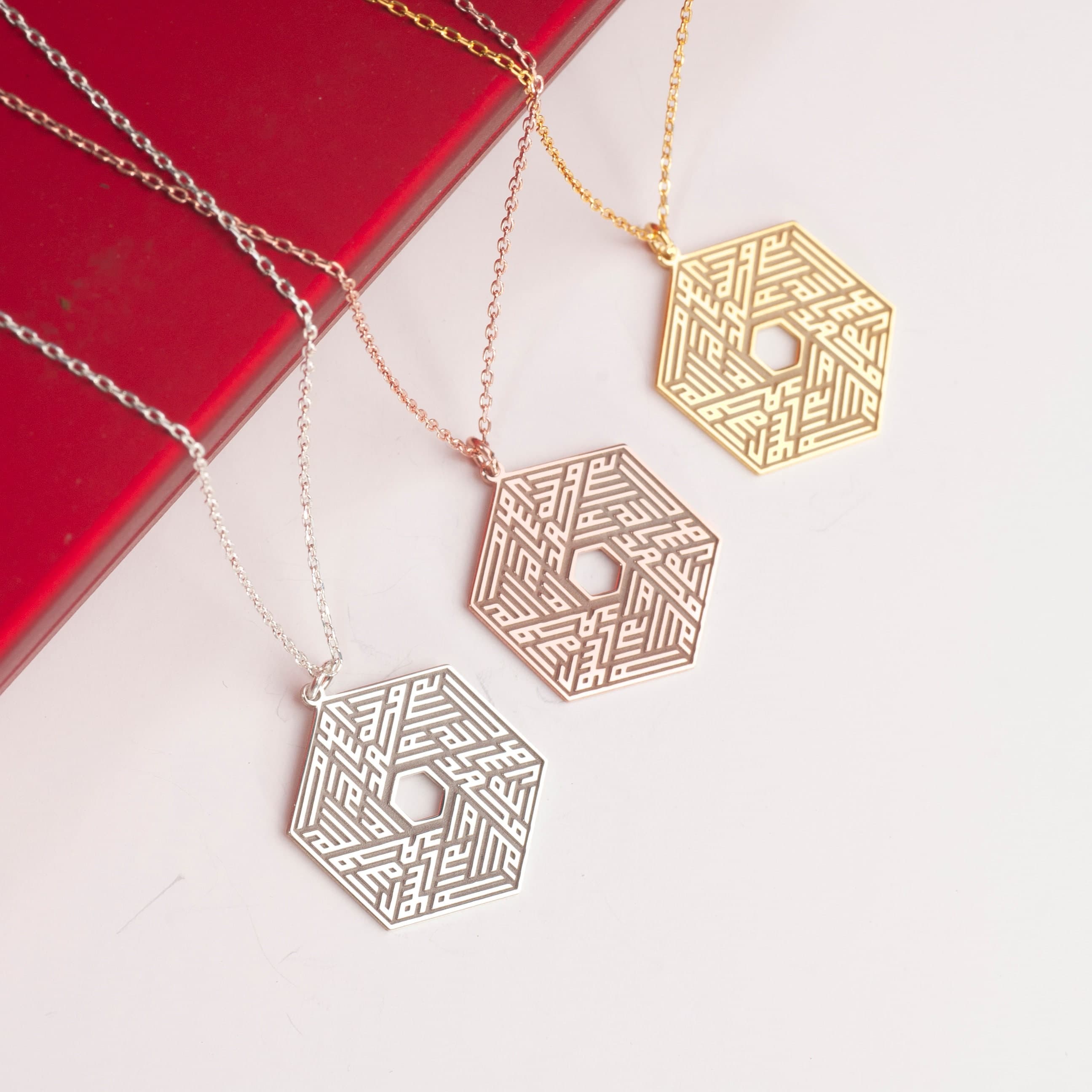 24K Gold Basmala Necklace: Sterling Silver Islamic Kufic Jewelry - image 3