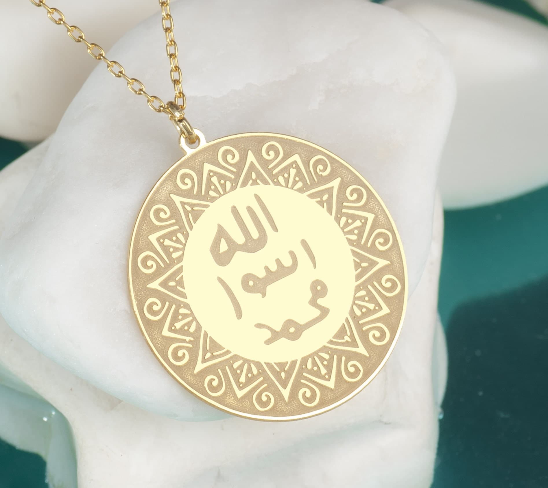 Seal of Prophet Muhammad Necklace: Islamic Sterling Silver Rose Gold Plated Pendant - image 5