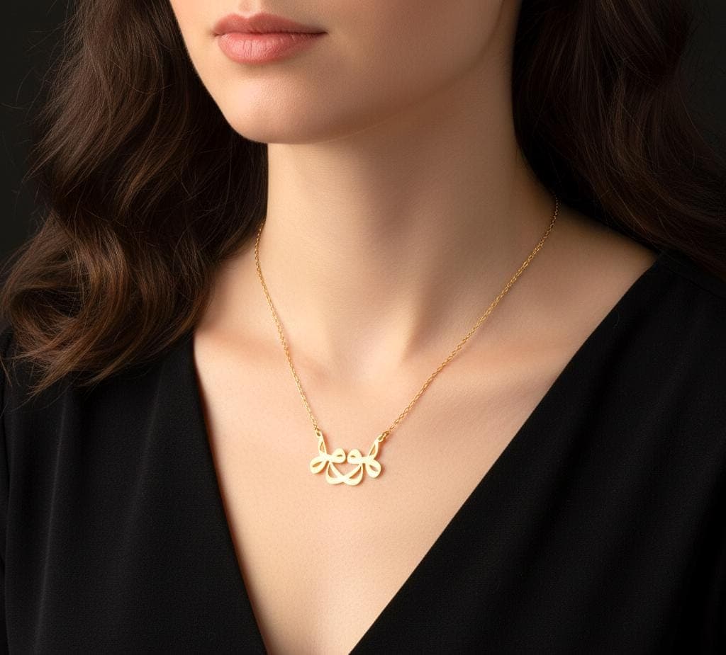 Hu Allah Necklace: Gold Plated Sterling Silver Islamic Arabic Jewelry Gift