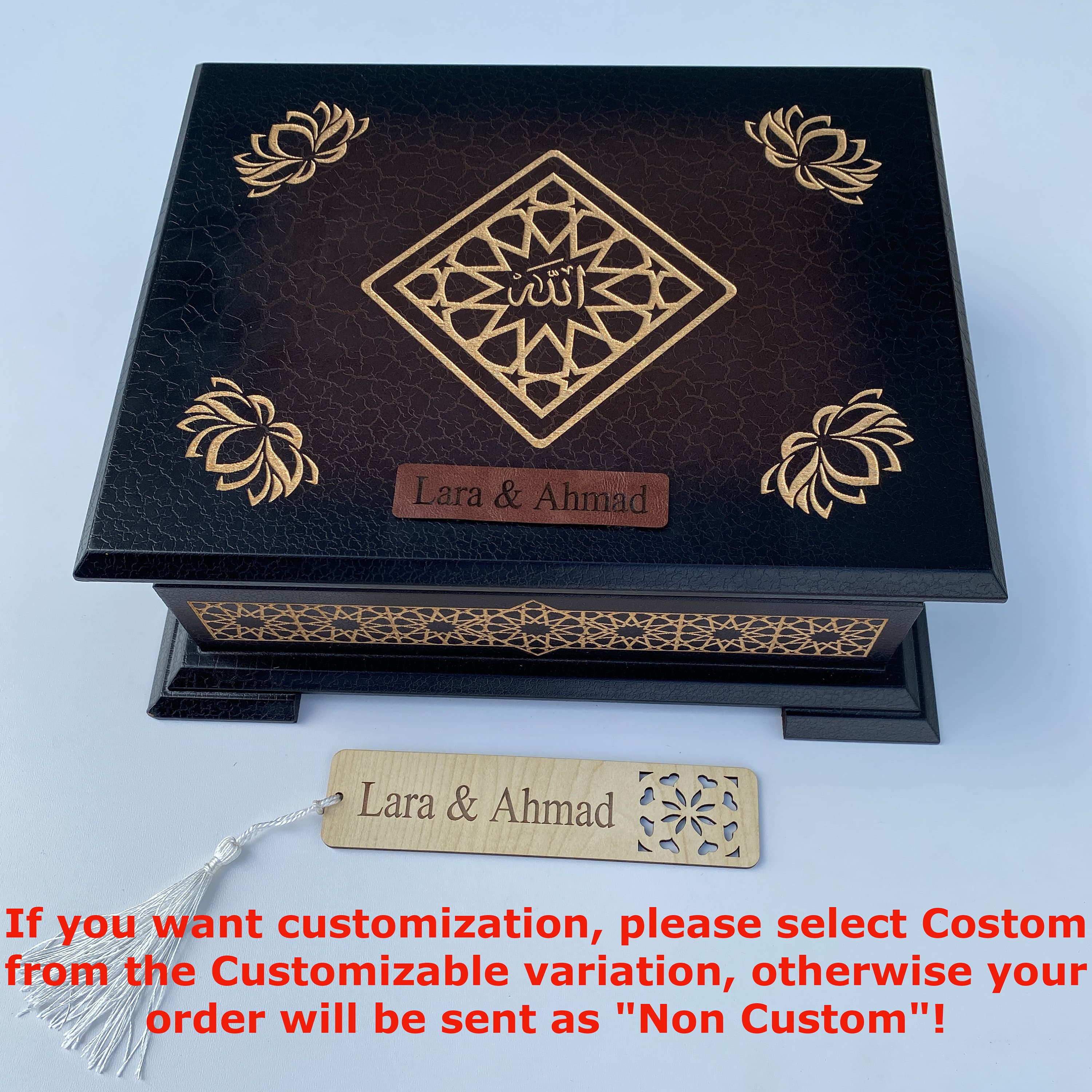 Quran Gift Set with Wooden Box, Custom Islamic Wedding Elegant Gift Ramadan - image 3