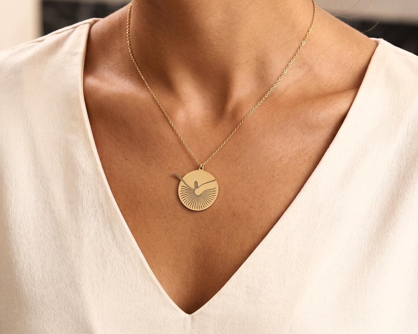 24K Gold Whirling Dervish Necklace: Sterling Silver Sufi Pendant