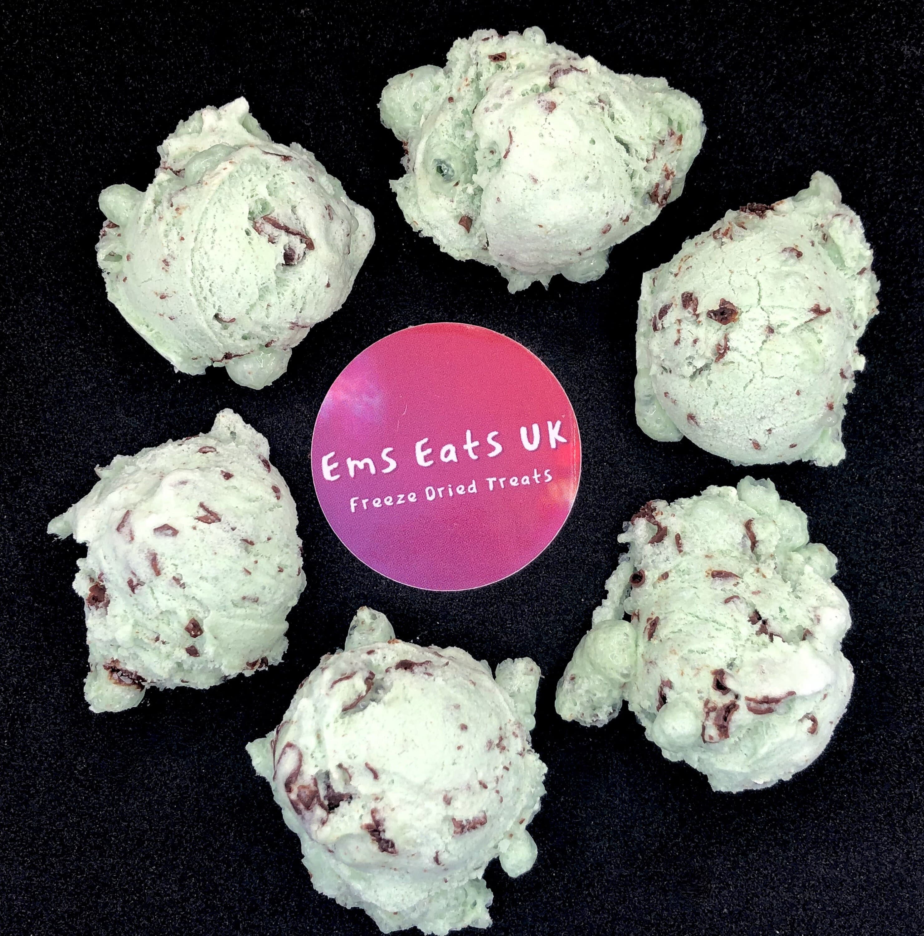 UK Freeze Dried Ice Cream - Mint Chocolate Chip - Luxurious non-melting astronaut ice cream, space food, apology, anniversary gift