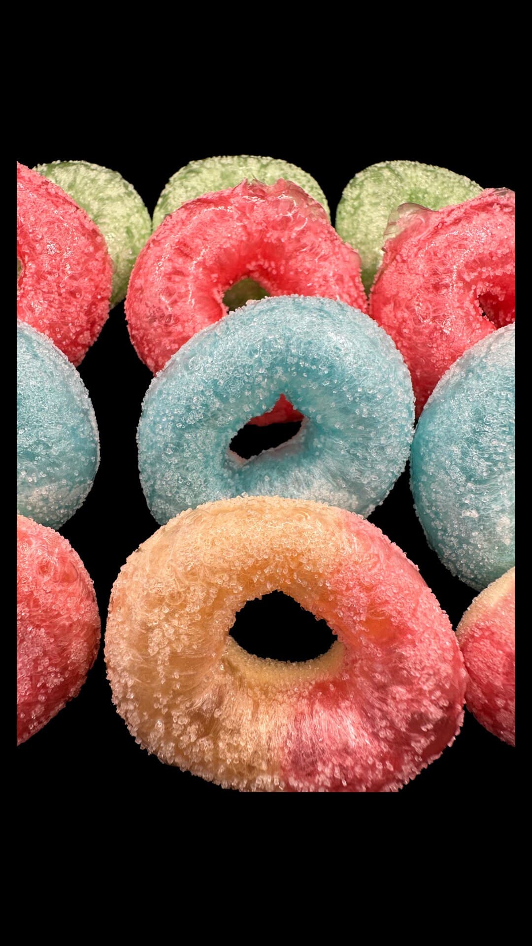 UK Freeze Dried Mixed Bag of Rings - crisp, light,airy delicious|perfect gift, tiktok viral, sour bubblegum, peach, apple & strawberry rings
