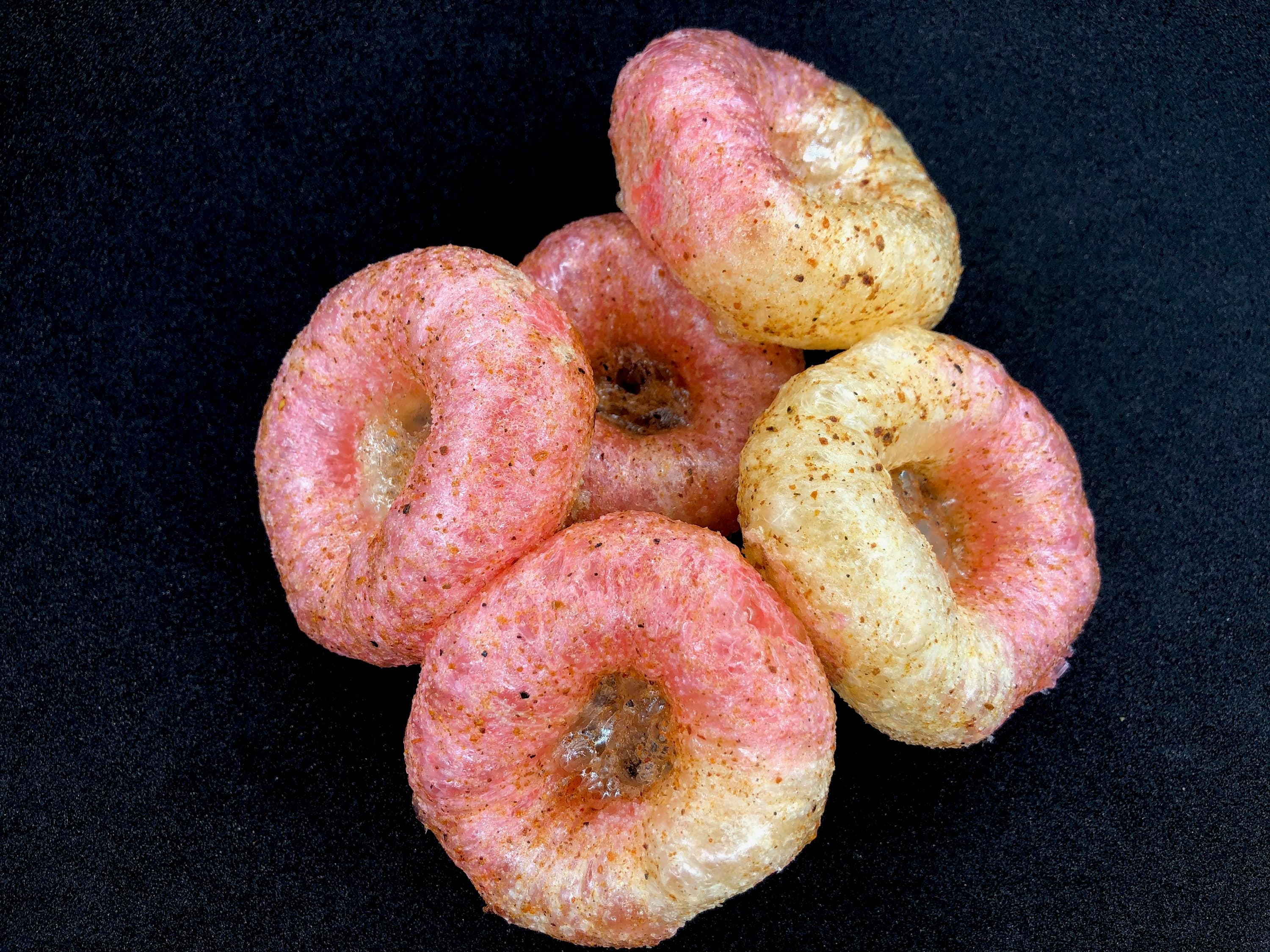 UK Freeze Dried Peach Rings flavoured with Chamoy & Tajin -Mexican Inspired Dulces Enchiladas|Thank you present|sweet and sour flavour|Halal