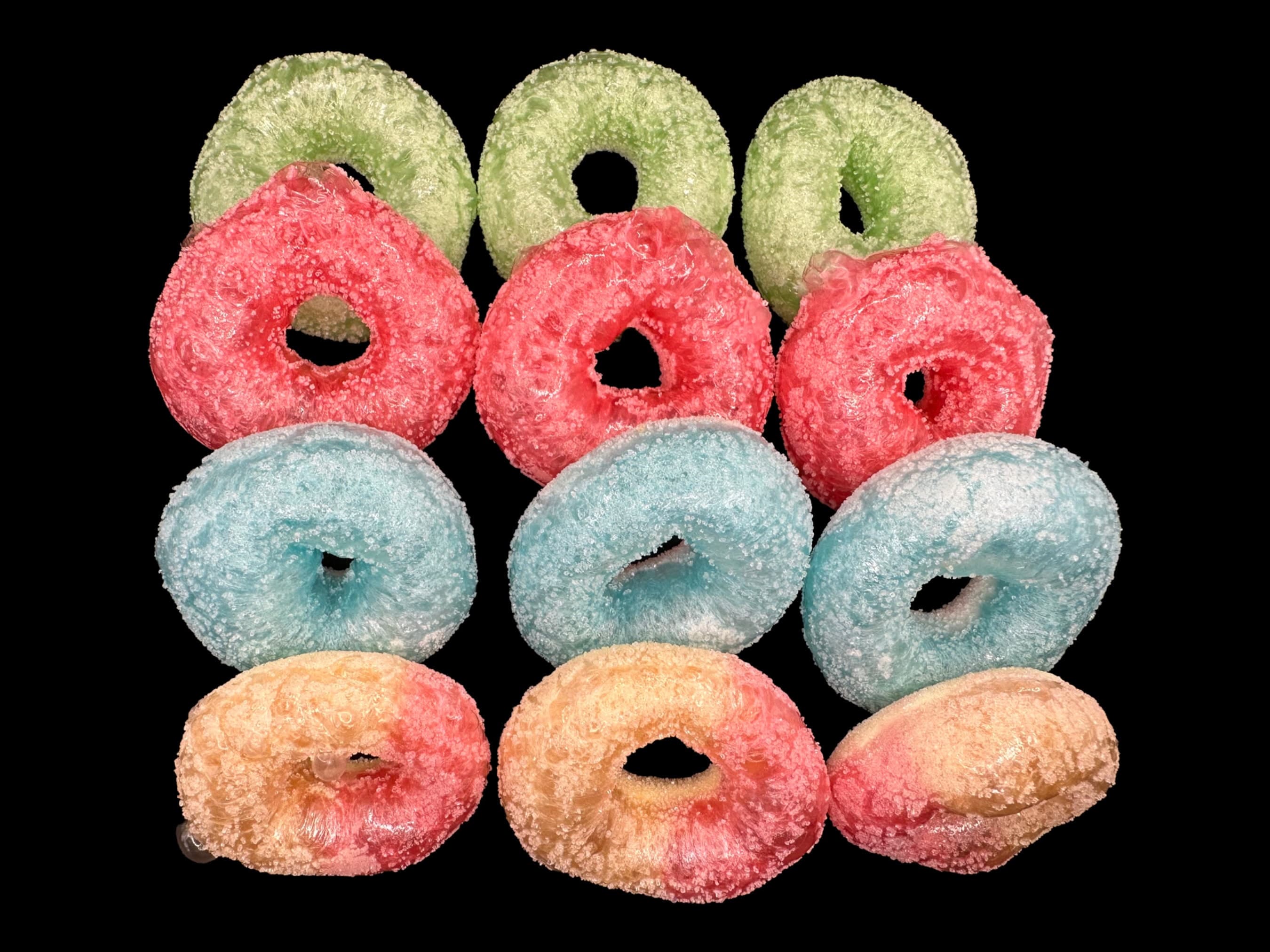 UK Freeze Dried Mixed Bag of Rings - crisp, light,airy delicious|perfect gift, tiktok viral, sour bubblegum, peach, apple & strawberry rings - image 3