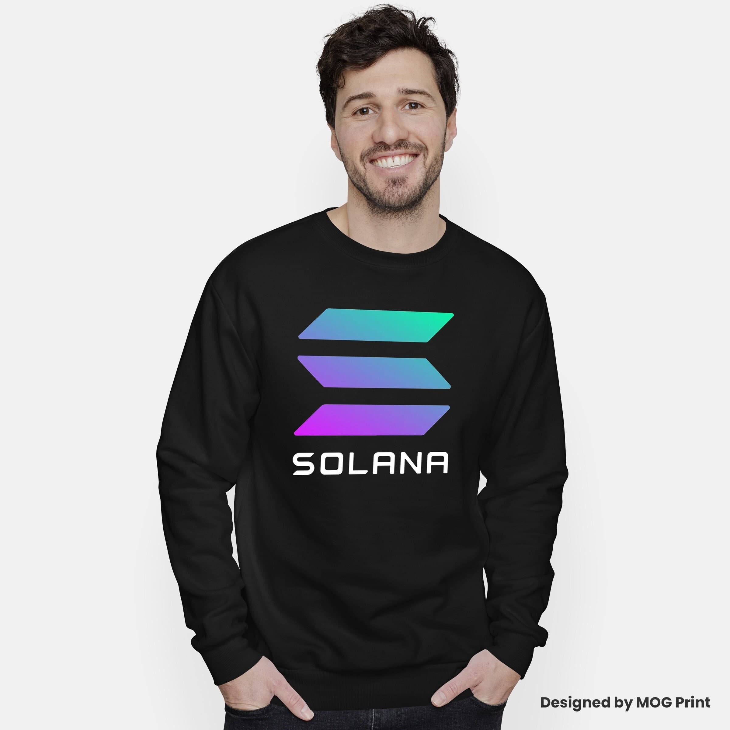 Solana Logo Sweatshirt | Cryptocurrency Gifts | Hodl Bull Market Invest Crypto Coin | Defi Blockchain Investing | Trader Investor Jumper