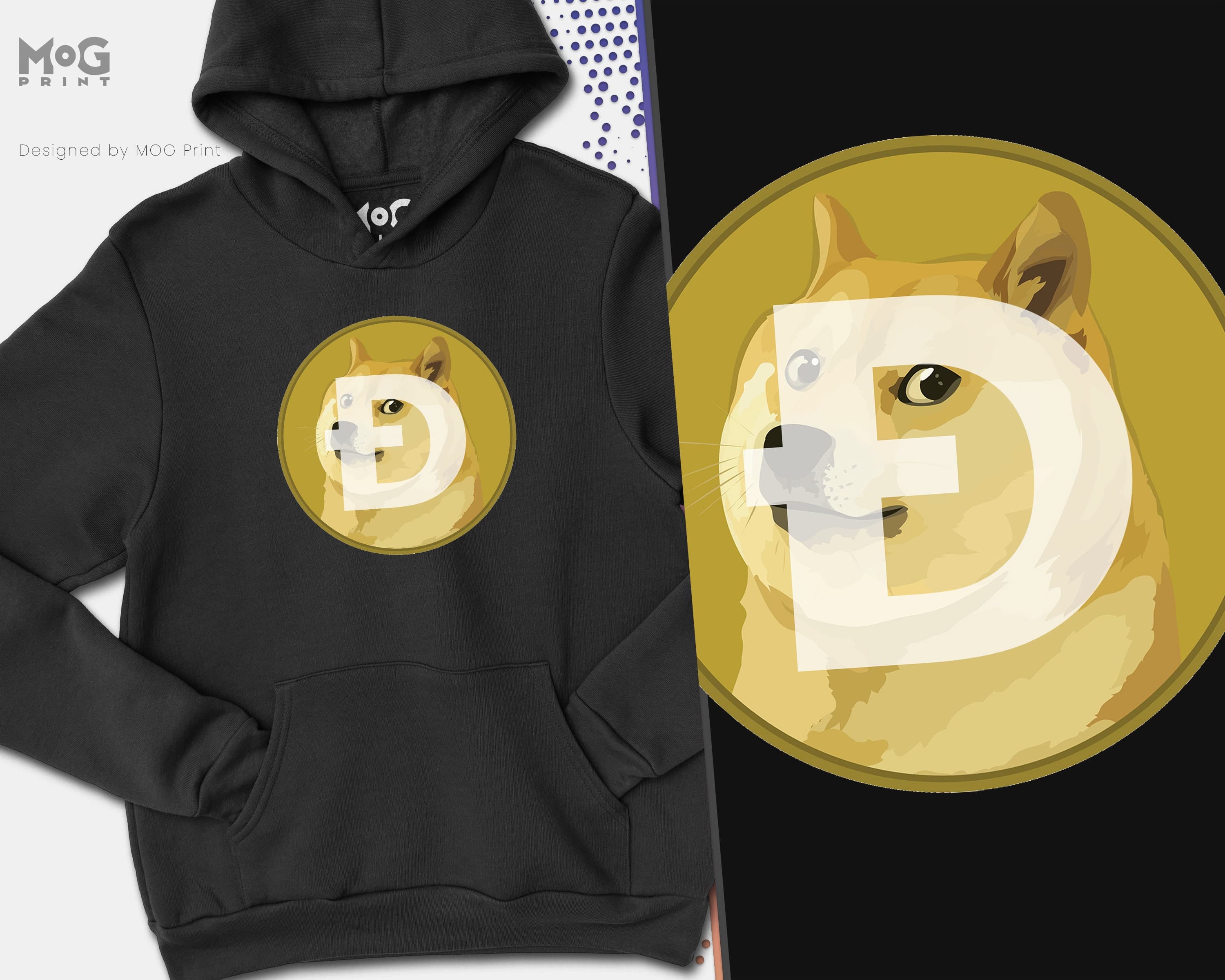 Dogecoin Logo Hoodie | DOGE Funny Cryptocurrency Meme Coin | Just Hodl It Dog Crypto Gift for Traders Investors | Crypto Gift Hoody Unisex