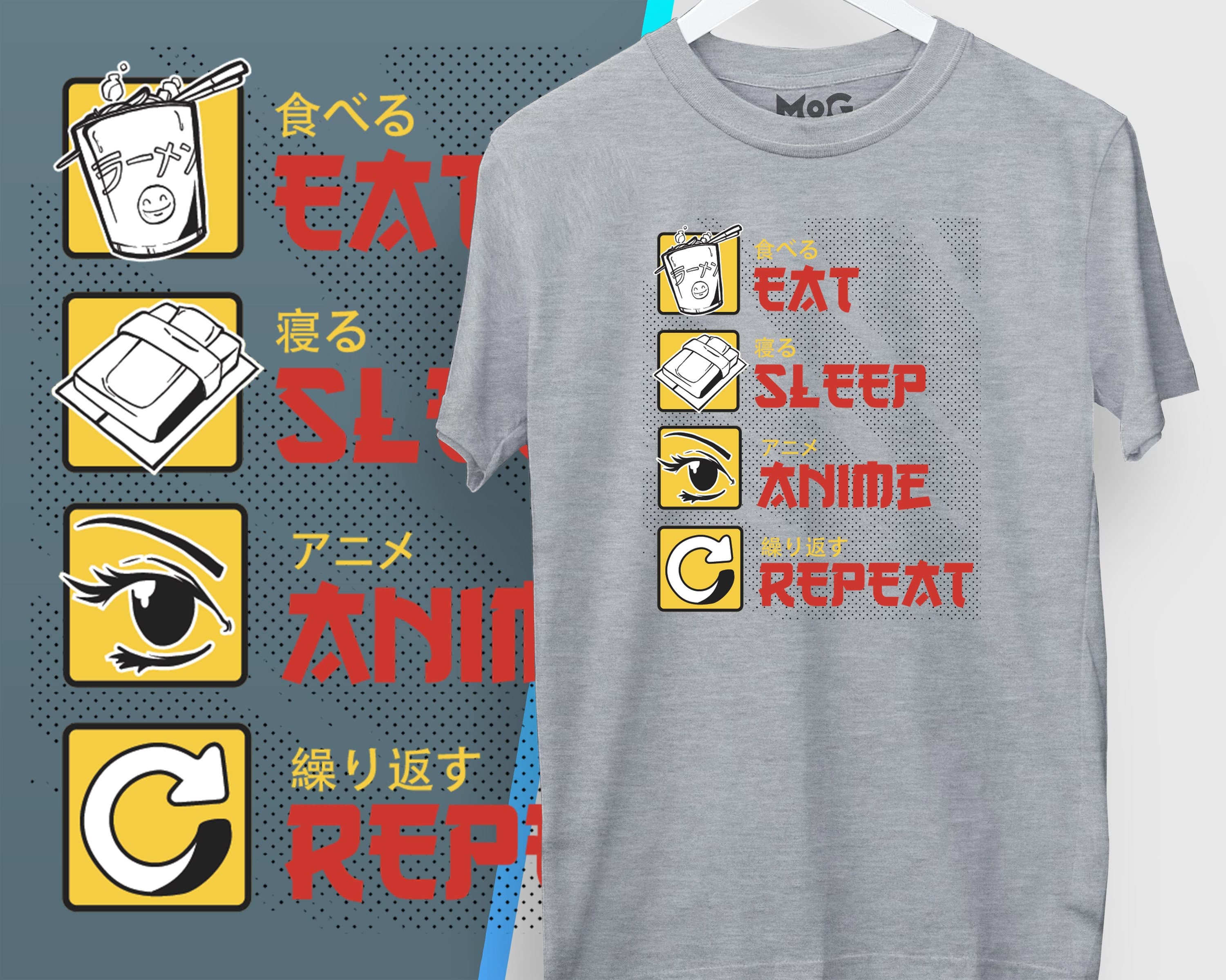 Eat Sleep Anime Repeat T-shirt | Funny Anime Shirt for Men Women | Anime Manga Lover Gift | Anime Gift Tshirt | Japan Culture Present Shirt - image 5
