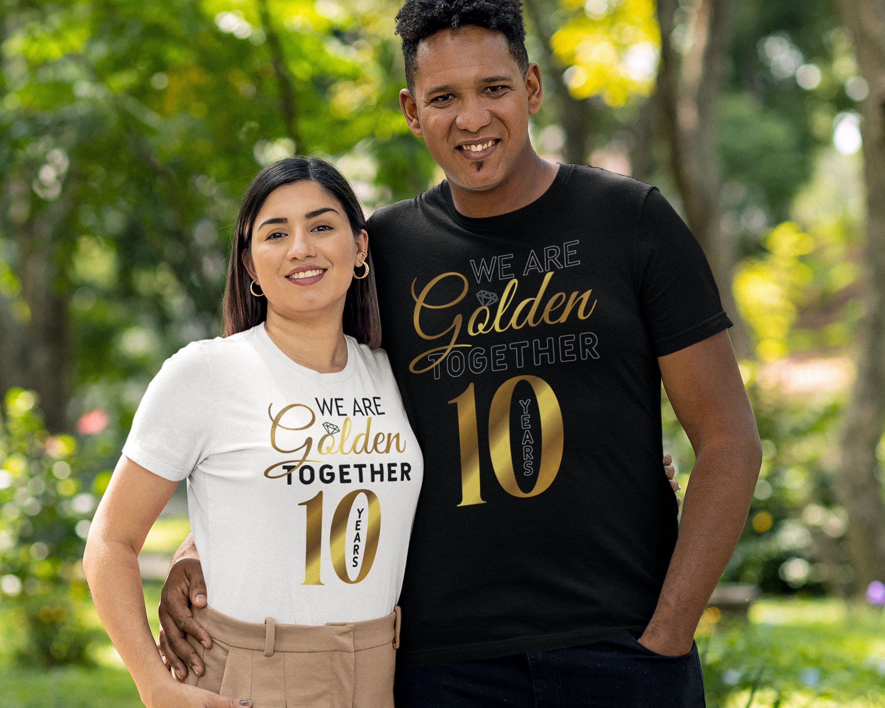 Custom Wedding Anniversary T-shirt, Matching Couple Husband Wife Shirt, We are Golden Together Tee, Personalised Marriage Couples Gift Ideas