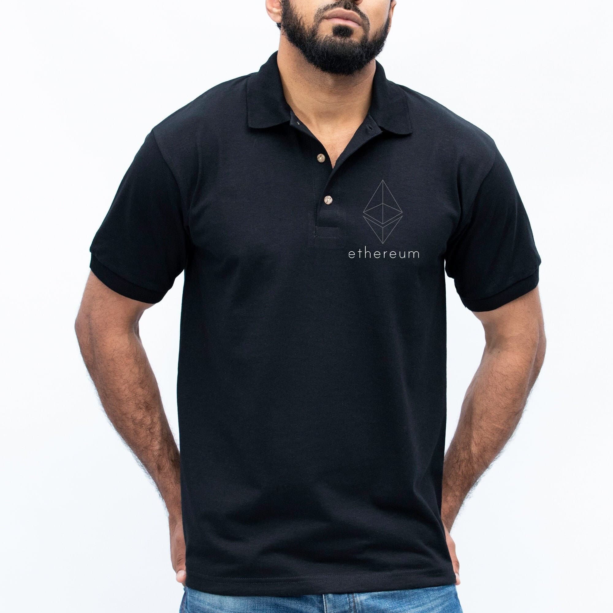 Ethereum Logo Polo Shirt | Eth Cryptocurrency Trader Shirt | Forex Stock Trading Shirt For Miner/Investor Blockchain- Unisex Shirt