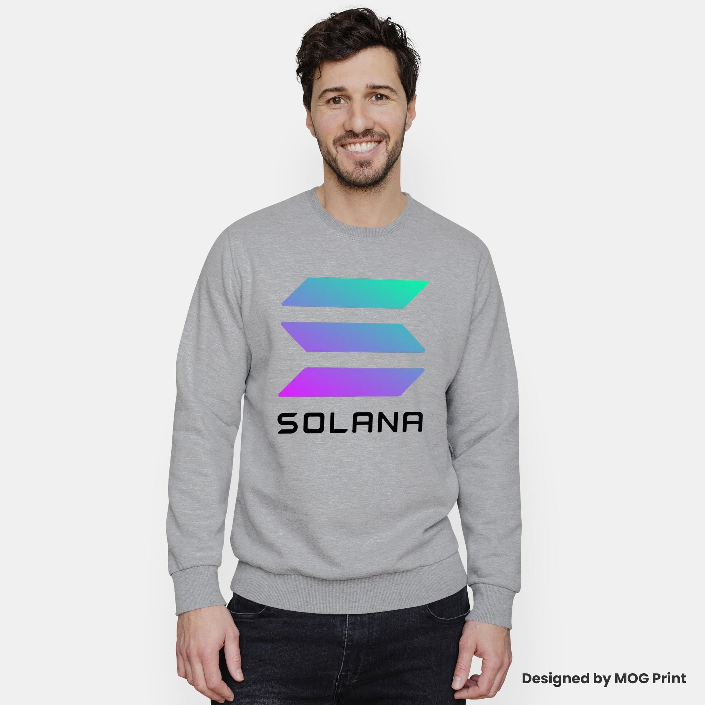 Solana Logo Sweatshirt | Cryptocurrency Gifts | Hodl Bull Market Invest Crypto Coin | Defi Blockchain Investing | Trader Investor Jumper - image 3