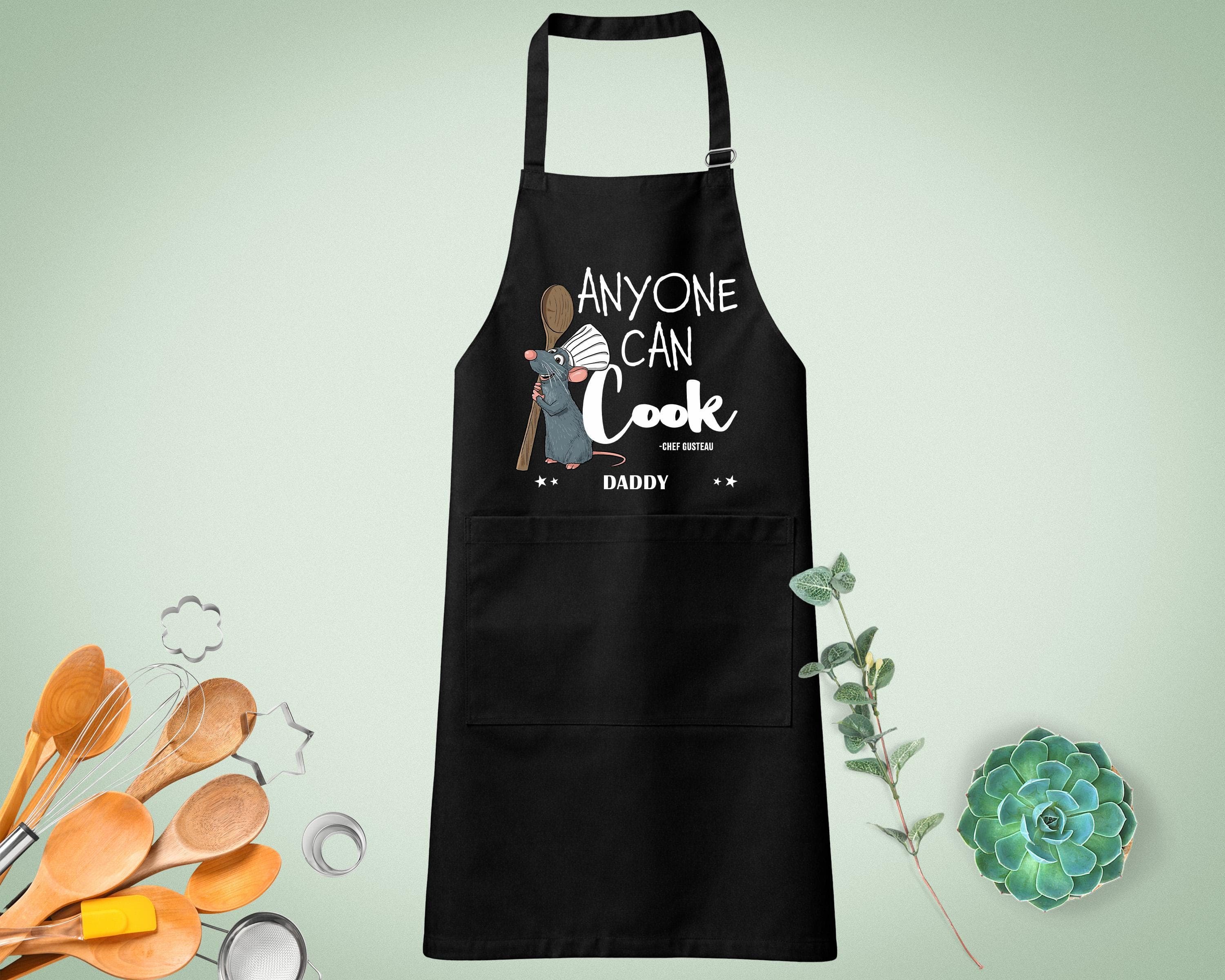 Culinary Rodent Kitchen Apron, Custom Text Pinafore, Funny Anyone Can Cook Mouse Chef Apron, Personalised Home Chef Gift for Cooking Lovers - image 4