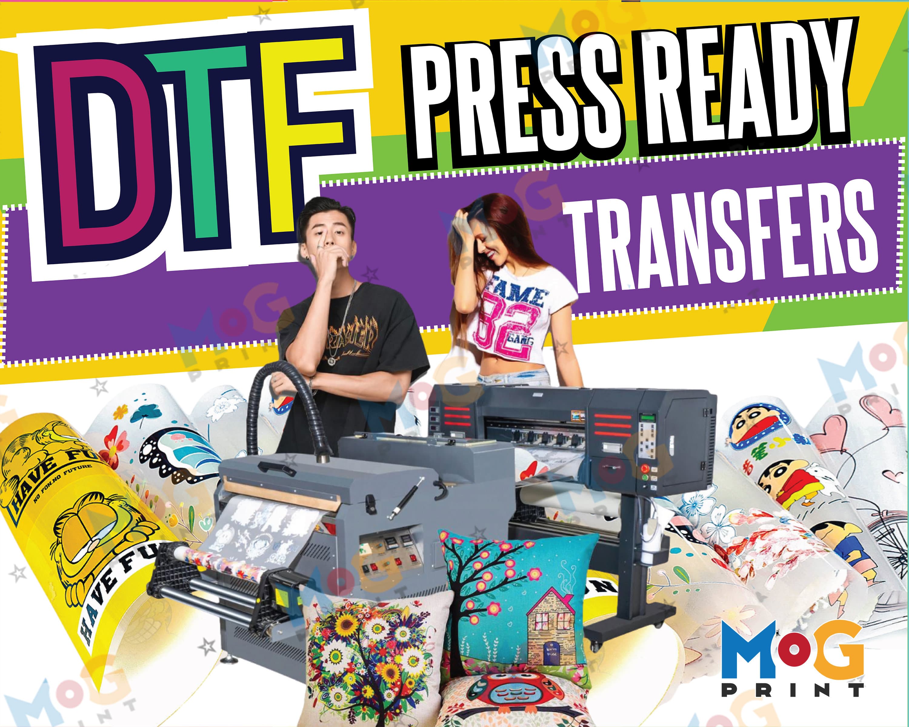 DTF Gang Sheets Custom Heat Transfers Ready to Press, Wholesale Personalised Heat Press Iron on T-shirts, Garments, Heat Patch Logo Designs