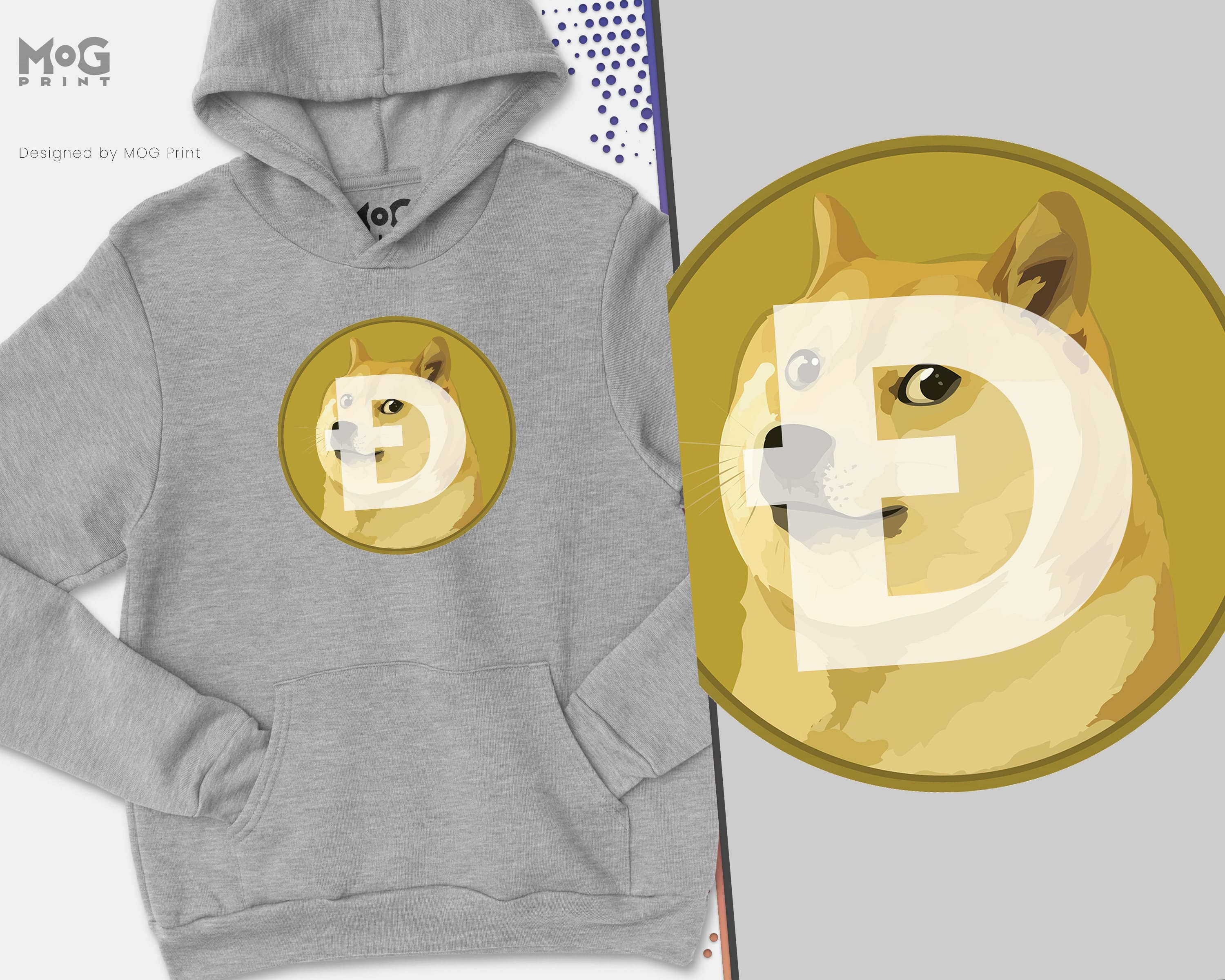 Dogecoin Logo Hoodie | DOGE Funny Cryptocurrency Meme Coin | Just Hodl It Dog Crypto Gift for Traders Investors | Crypto Gift Hoody Unisex - image 3