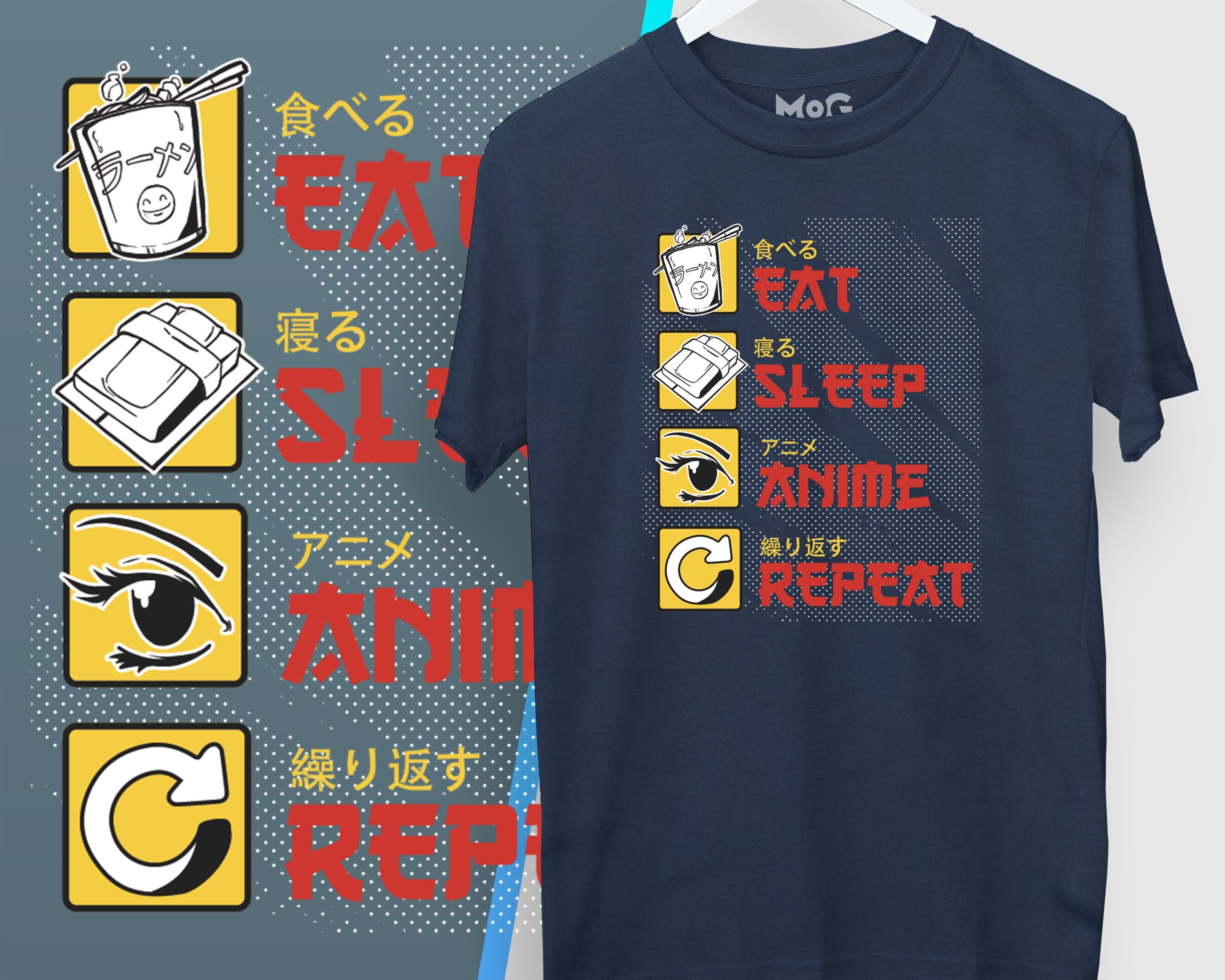 Eat Sleep Anime Repeat T-shirt | Funny Anime Shirt for Men Women | Anime Manga Lover Gift | Anime Gift Tshirt | Japan Culture Present Shirt - image 3