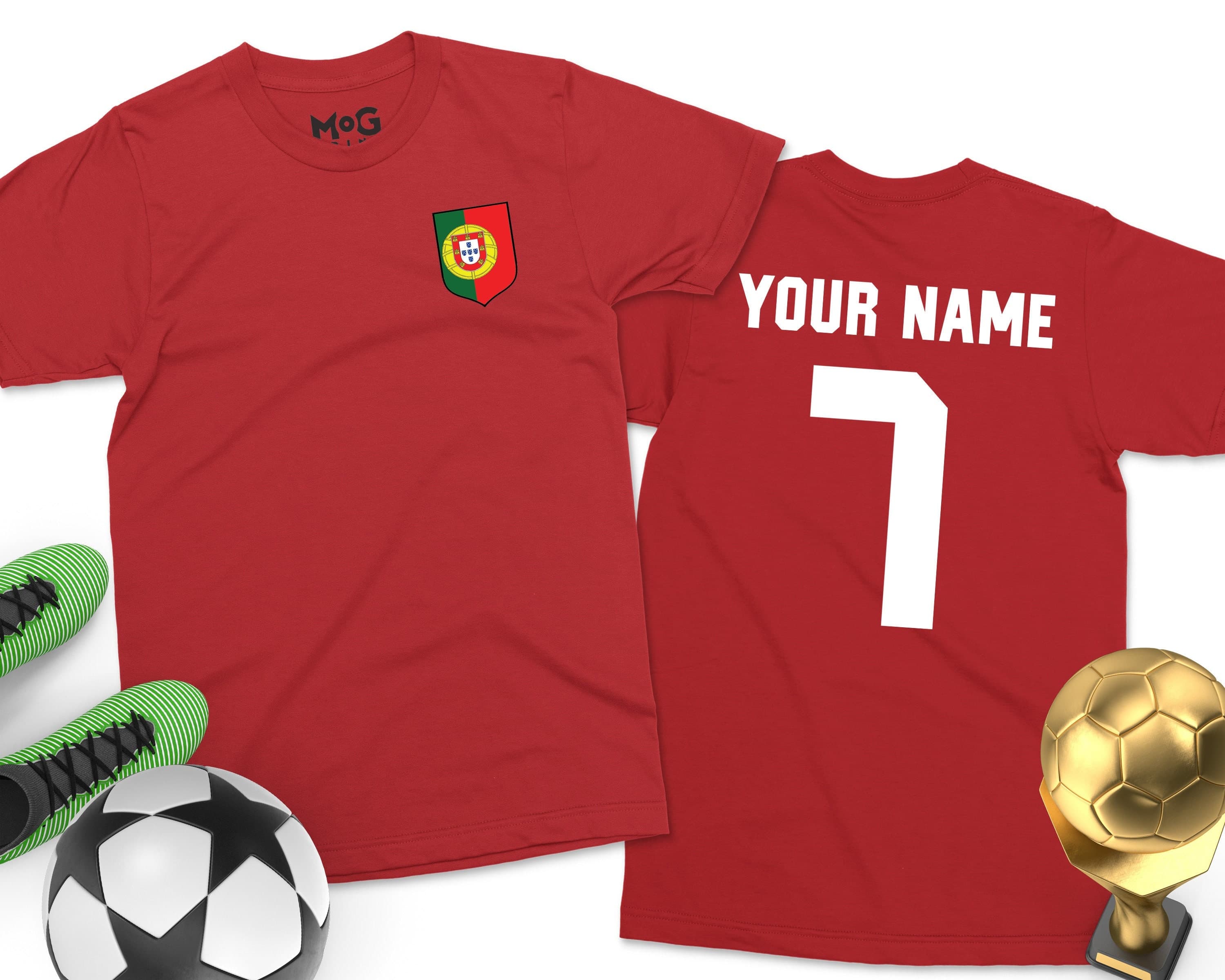 Portugal Football Shirt | Men Women Kids | Team Portugal World Support football Cup 2026 tshirt | Name + Number Personalised futebol TShirt