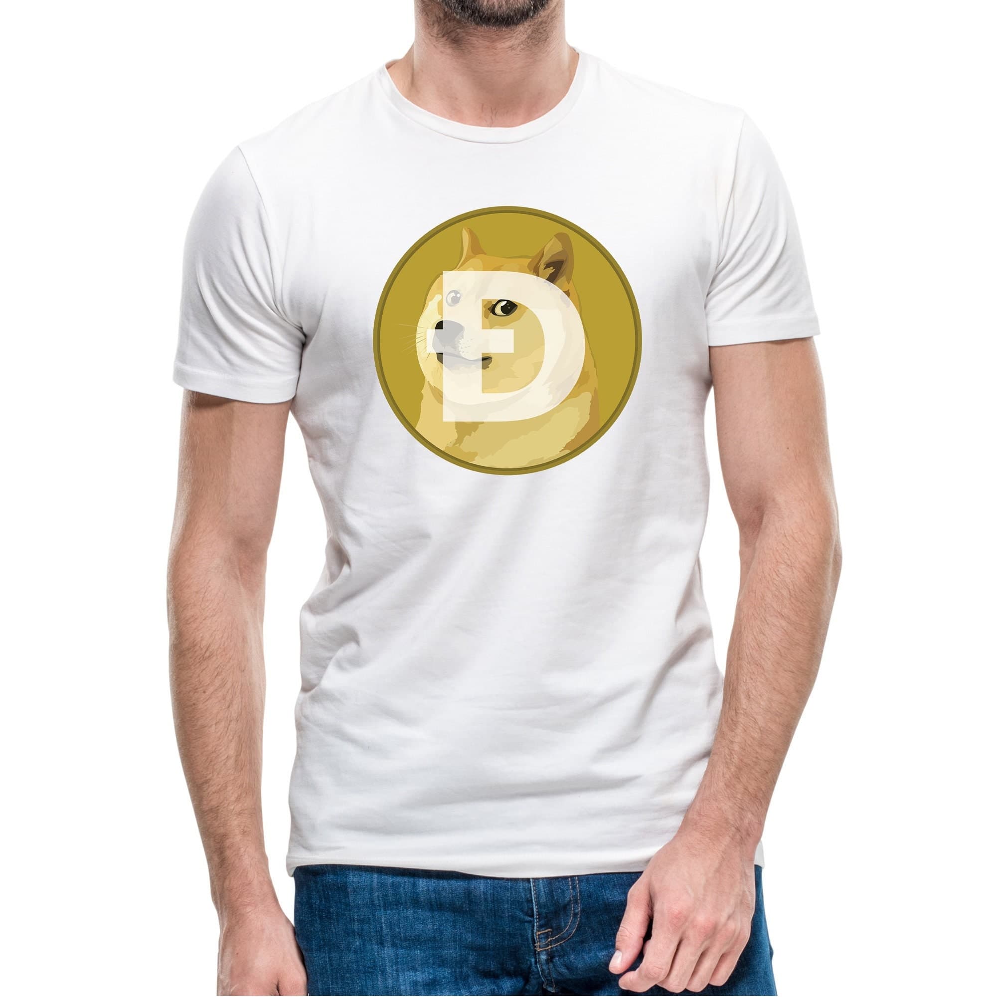 Dogecoin Logo T-shirt | Cryptocurrency Meme Coin | Funny Dog Crypto Currency Gift for Traders Investors | Bitcoin HODL To The Moon Shirt - image 3