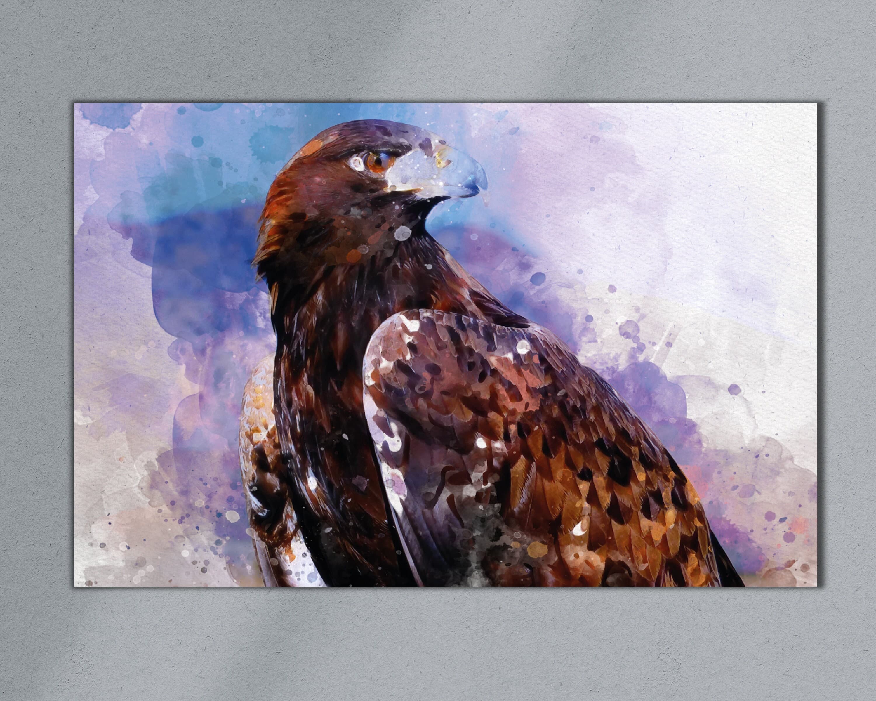 Watercolour Eagle Poster Styled Large Falcon Wall Art Poster Perfect Gift Home Decor | Premium Quality | Animal Poster Print From A4 - A0 - image 2